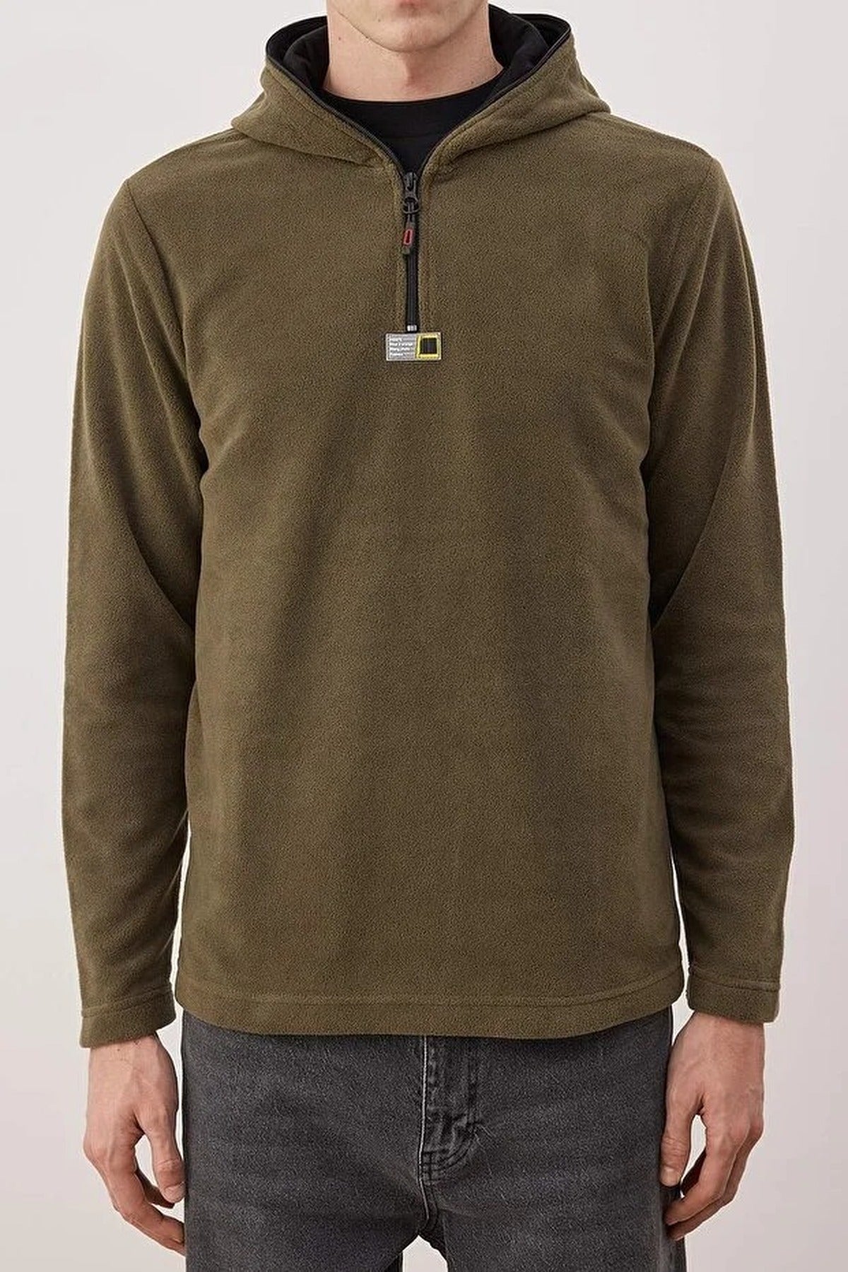 Slim Fit Fleece Zippered Hooded Sweatshirt