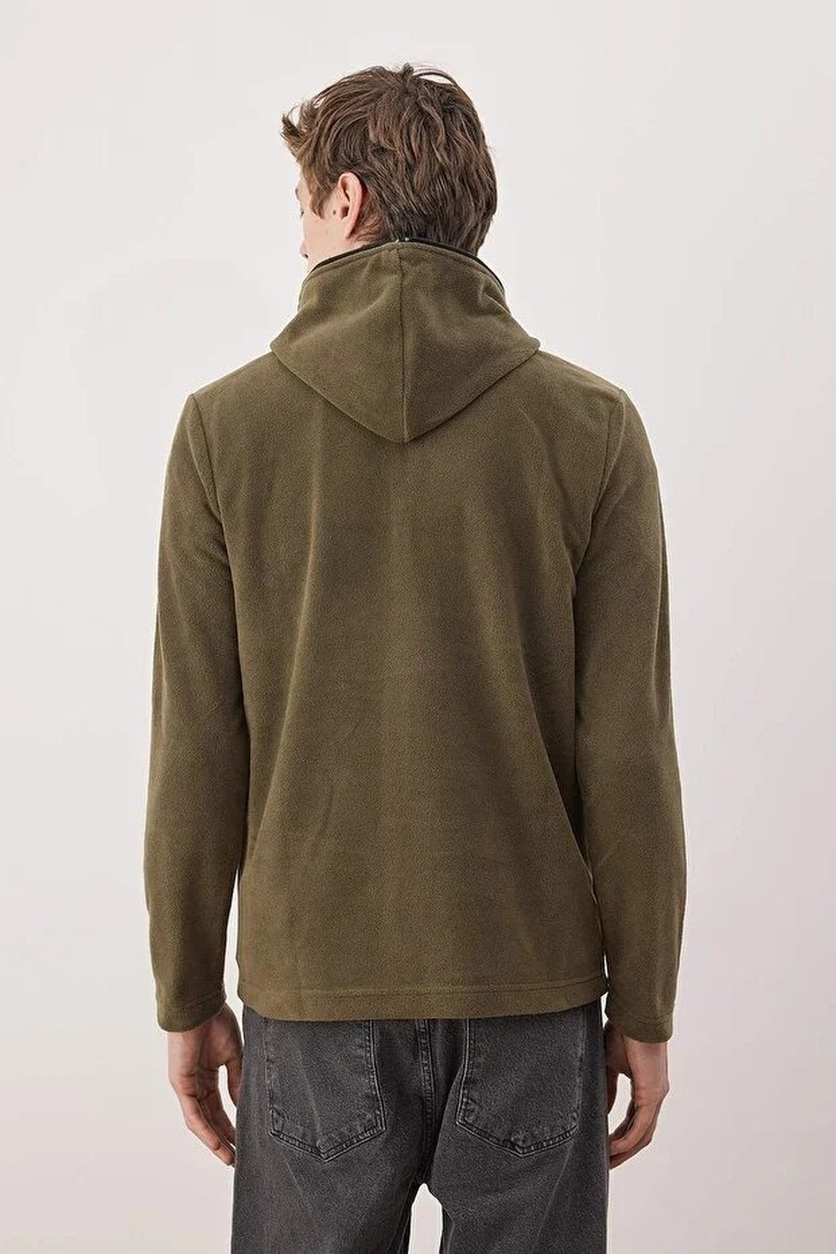 Slim Fit Fleece Zippered Hooded Sweatshirt