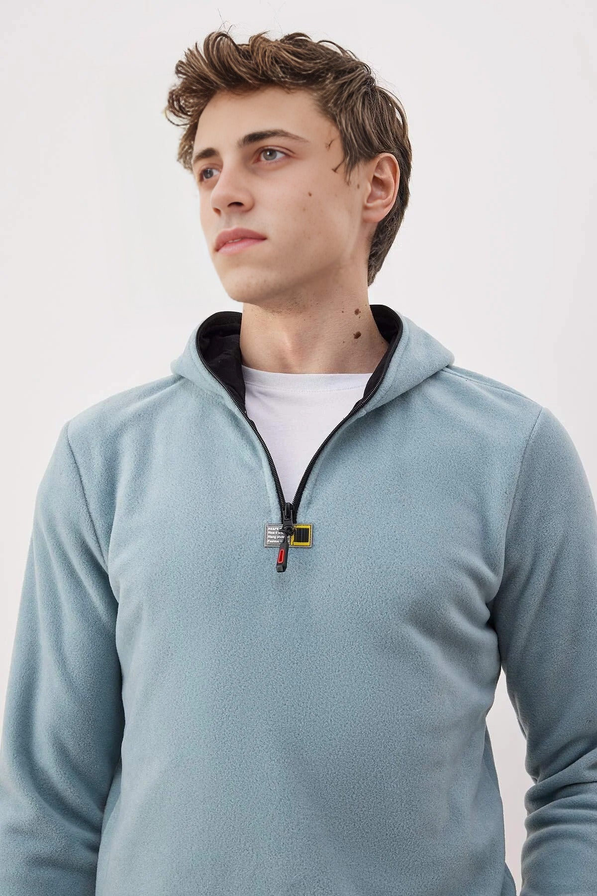 Slim Fit Fleece Zippered Hooded Sweatshirt