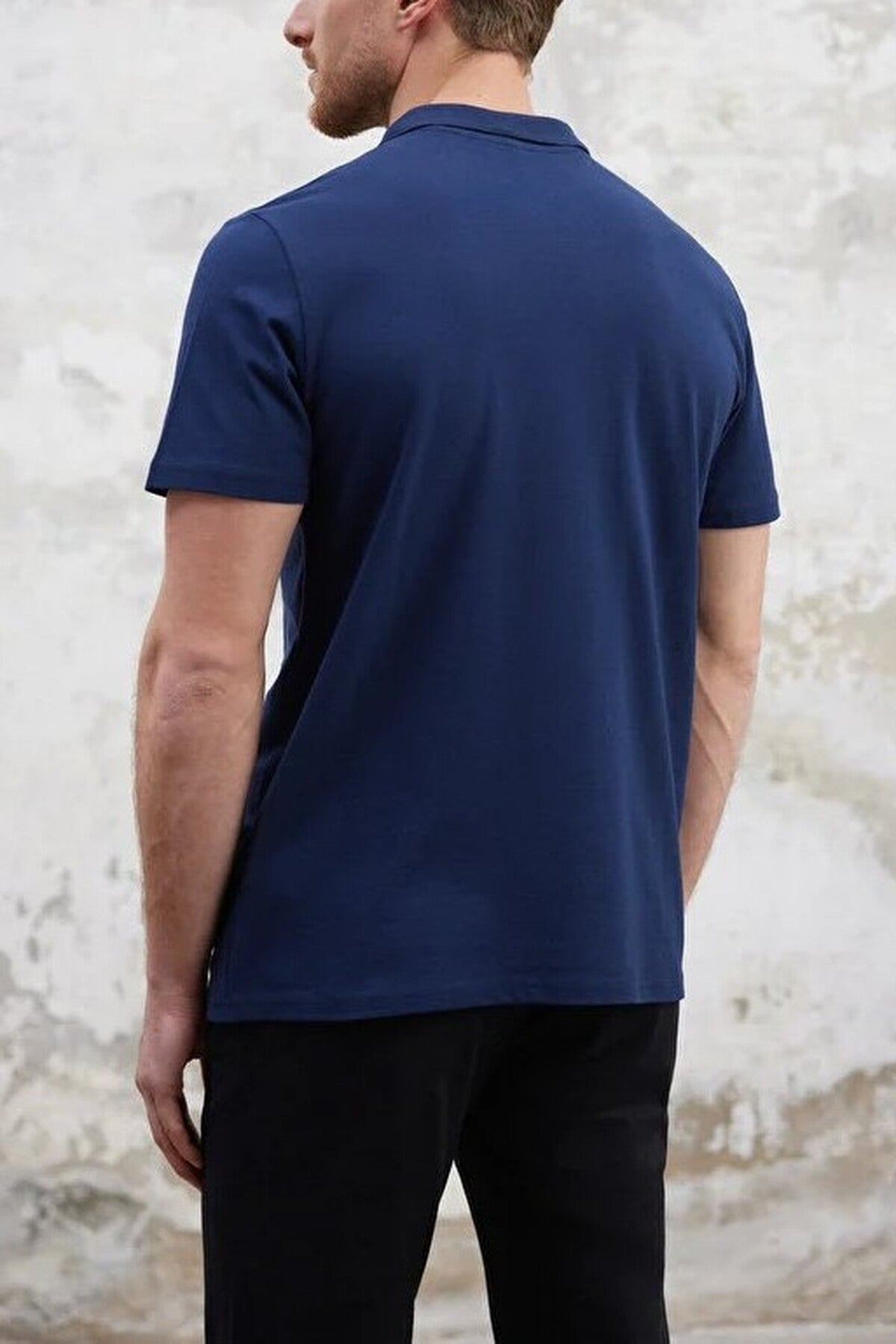 Regular Zippered 100% Cotton Polo Collar T-shirt