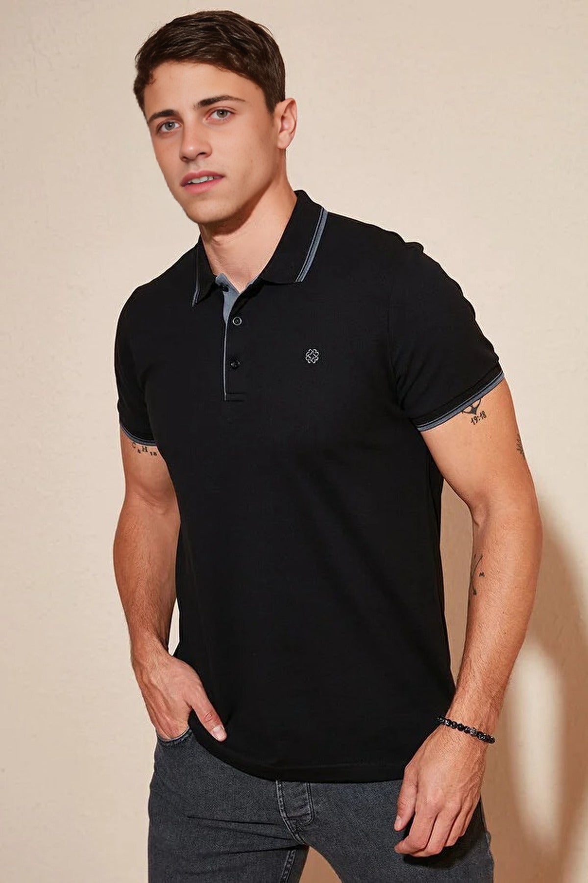 100% Cotton Button-Down Regular Polo Collar T-Shirt