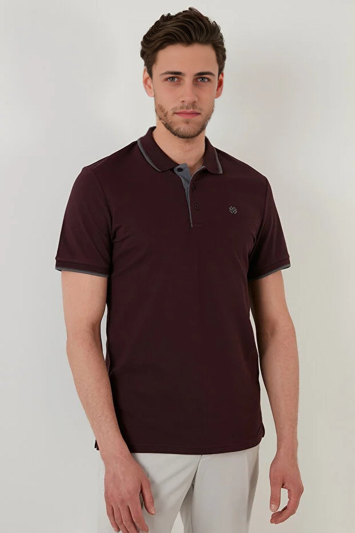100% Cotton Button-Down Regular Polo Collar T-Shirt