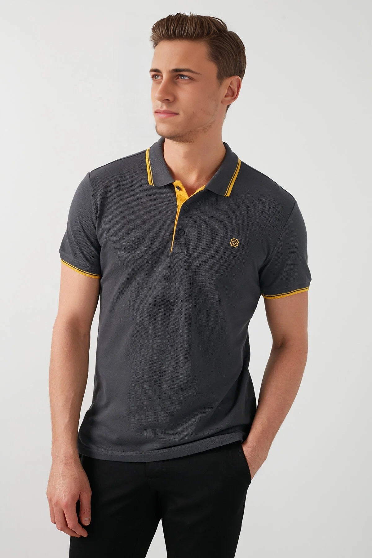 100% Cotton Button-Down Regular Polo Collar T-Shirt