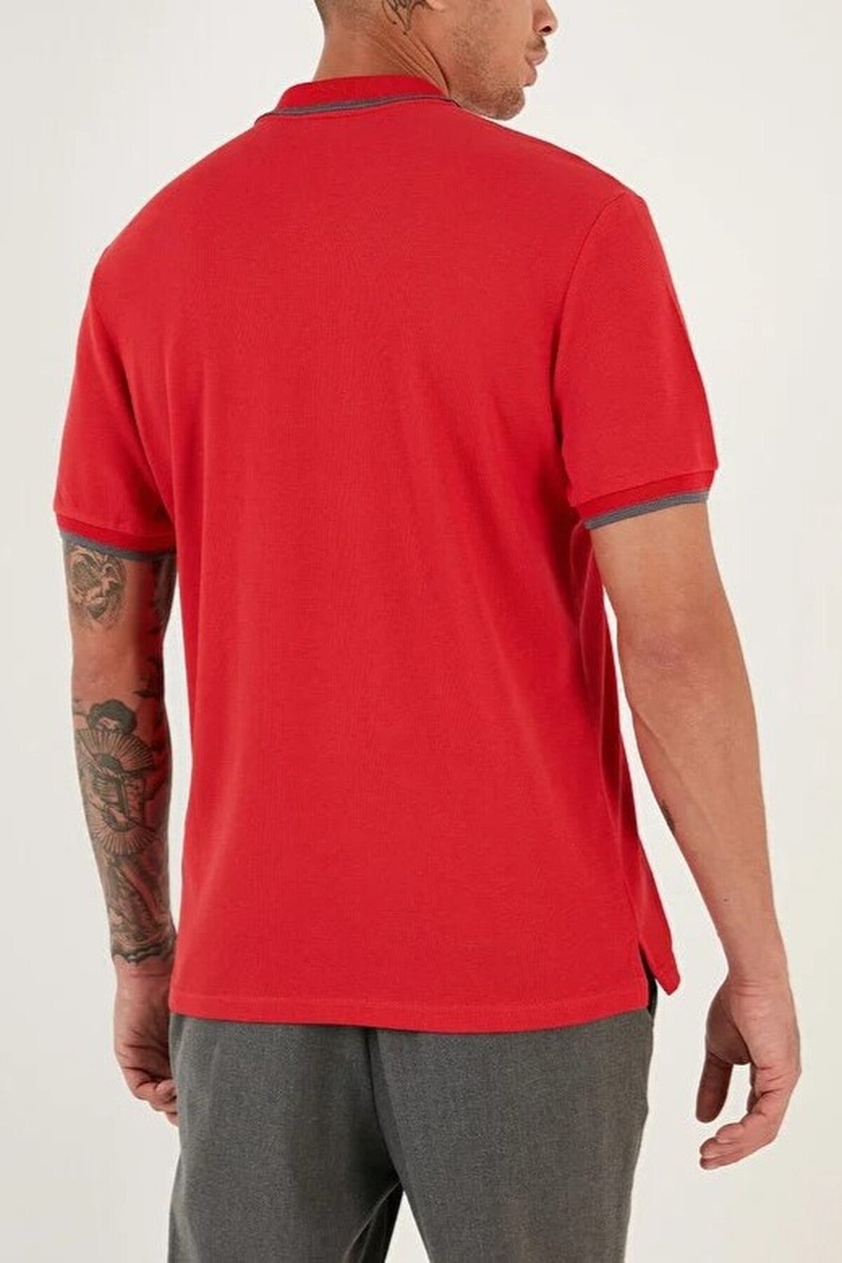 100% Cotton Button-Down Regular Polo Collar T-Shirt