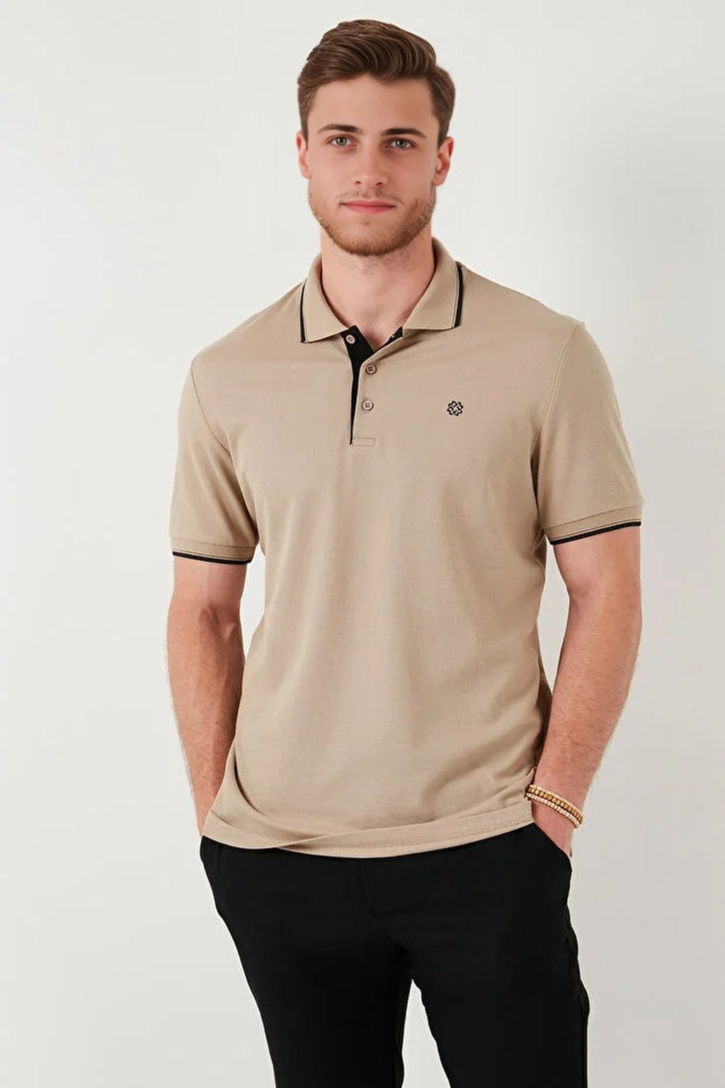 100% Cotton Button-Down Regular Polo Collar T-Shirt