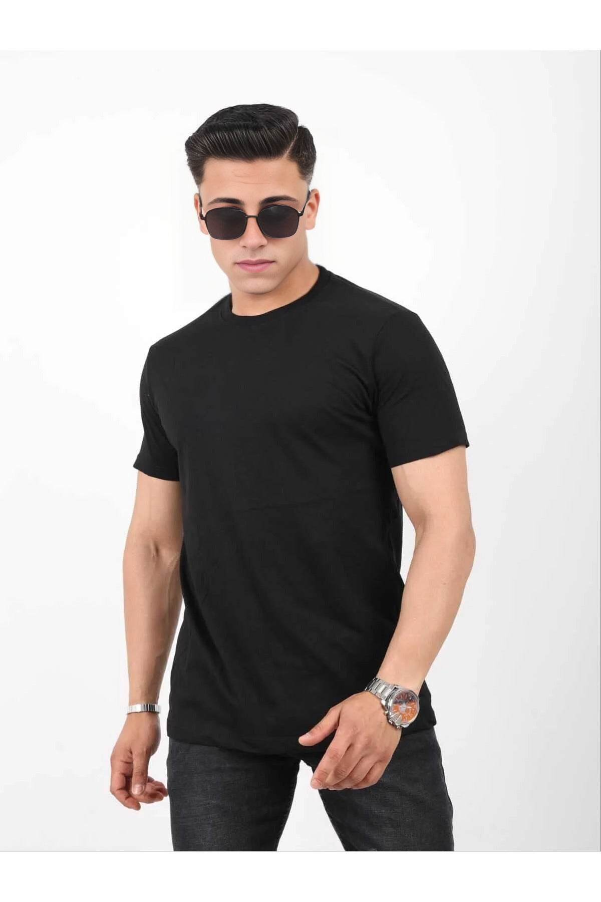 100% Cotton Soft-Texture Slim Fit Crew Neck T-Shirt