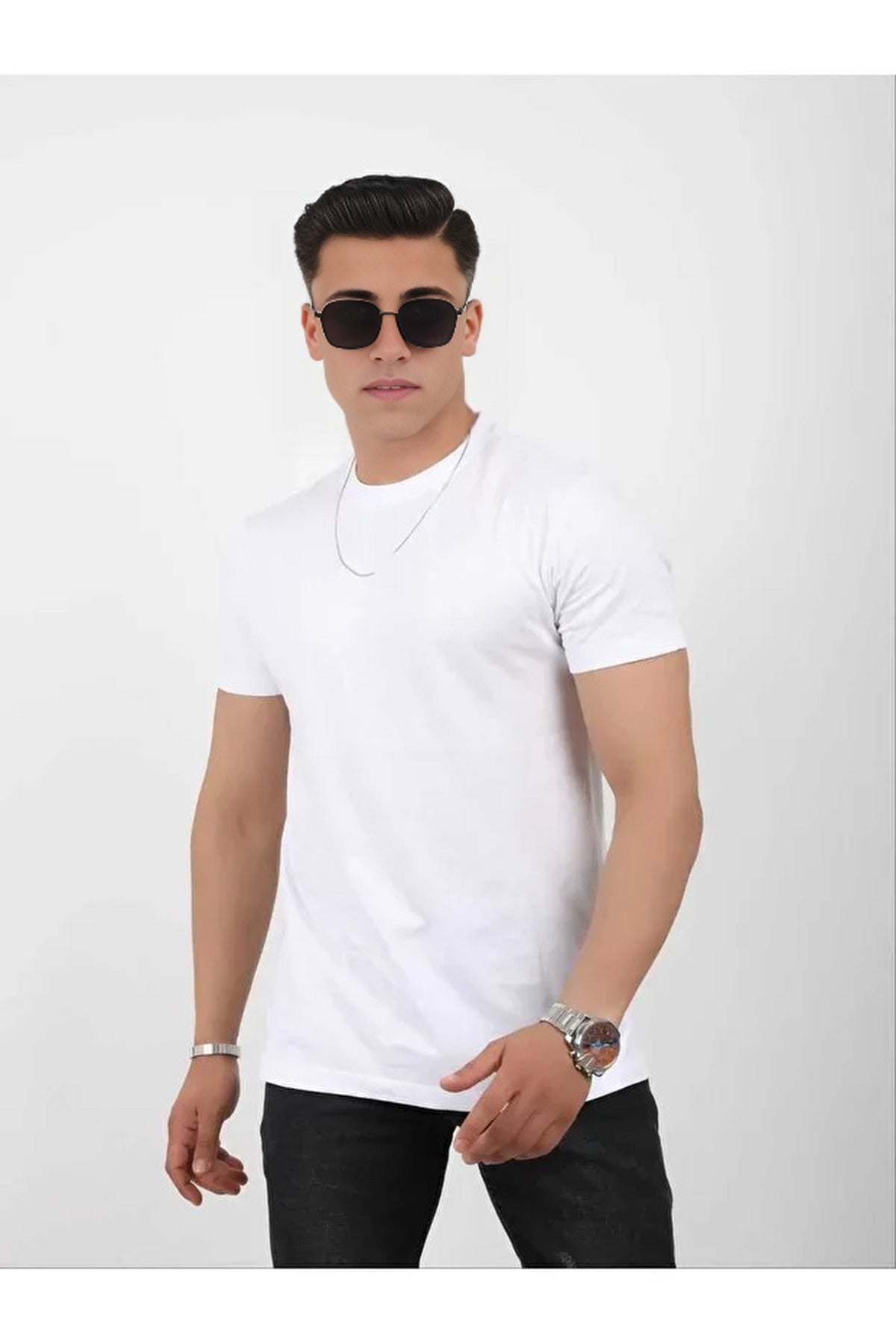 100% Cotton Soft-Texture Slim Fit Crew Neck T-Shirt