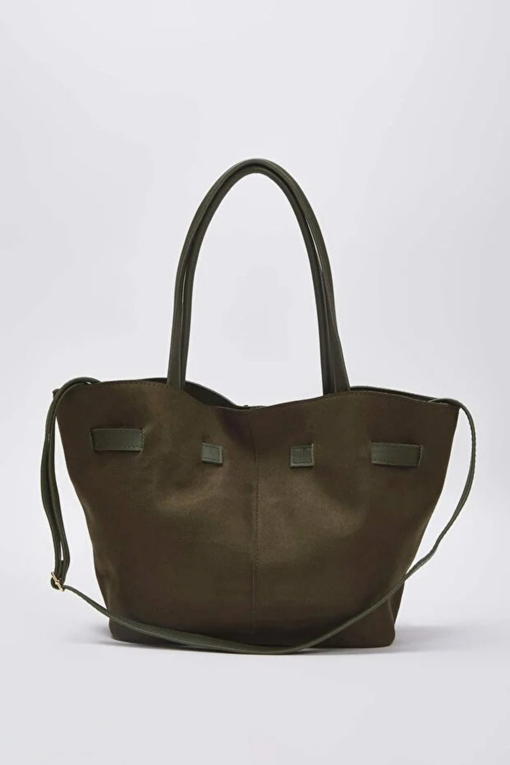 Soft Suede Handle and Crossbody Tote Shoulder Bag