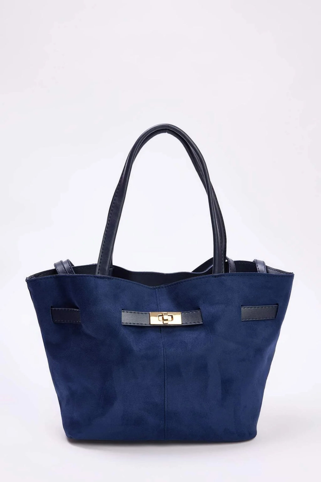 Soft Suede Handle and Crossbody Tote Shoulder Bag