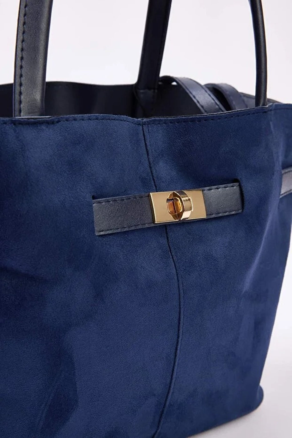 Soft Suede Handle and Crossbody Tote Shoulder Bag