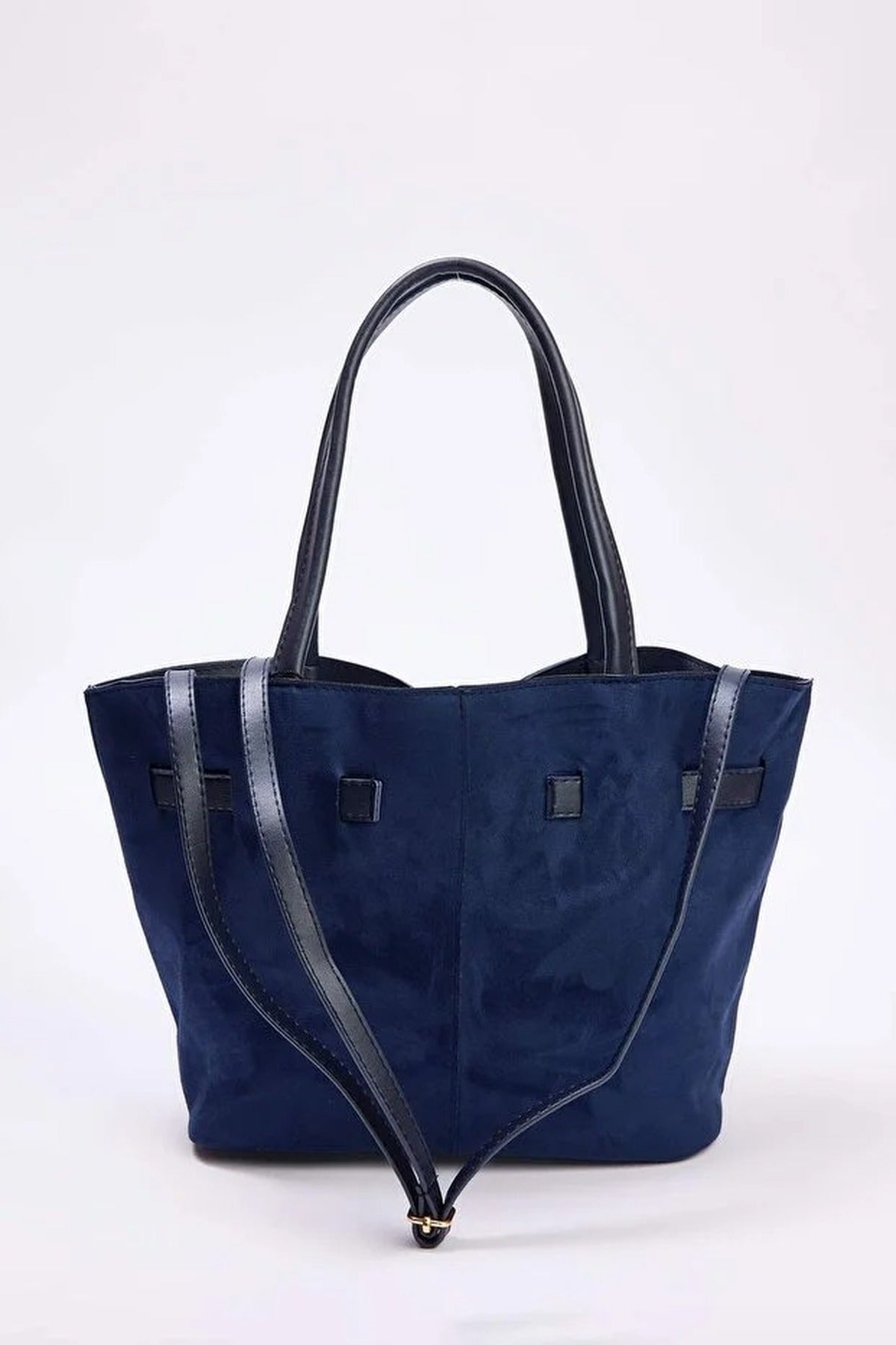 Soft Suede Handle and Crossbody Tote Shoulder Bag