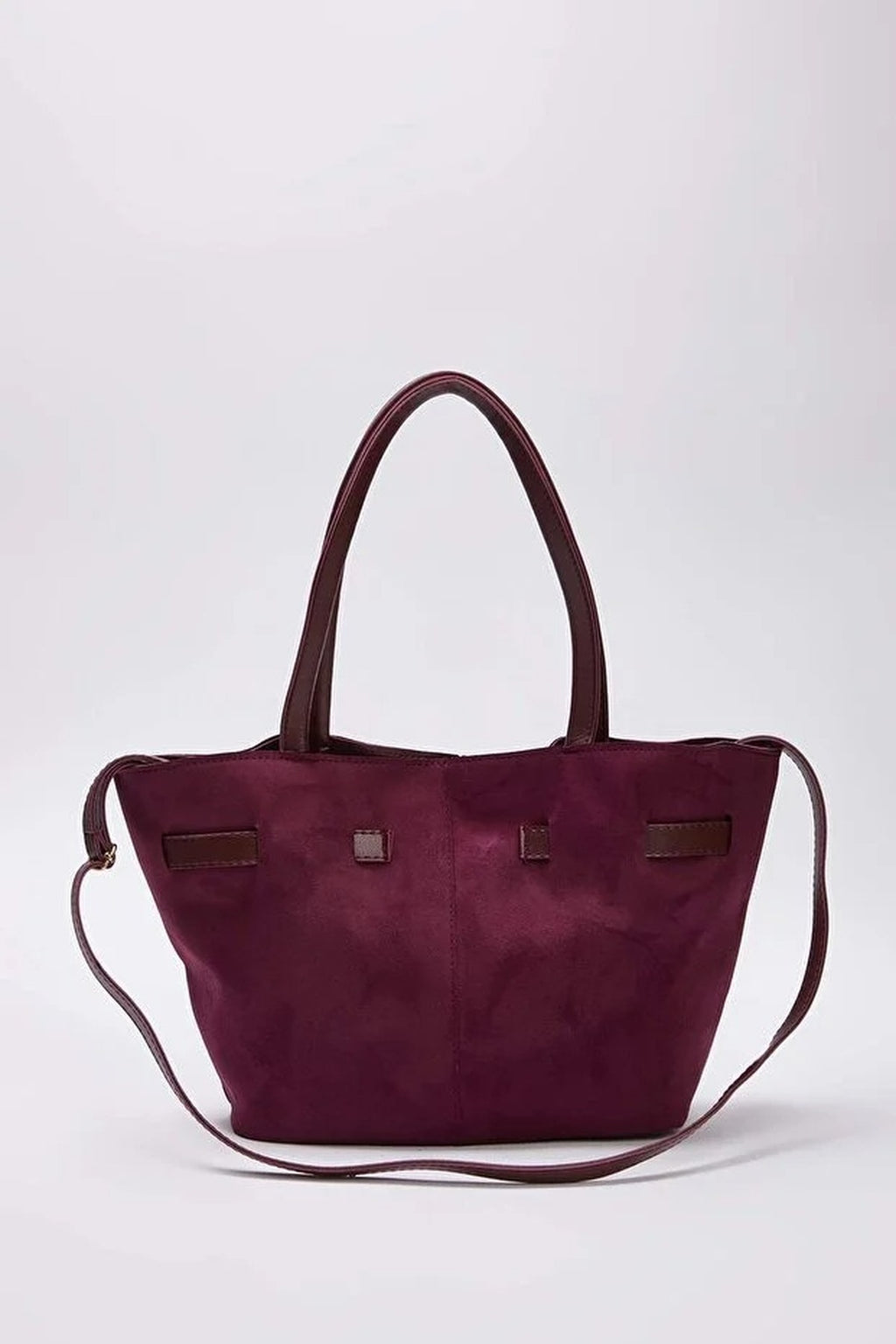 Soft Suede Handle and Crossbody Tote Shoulder Bag