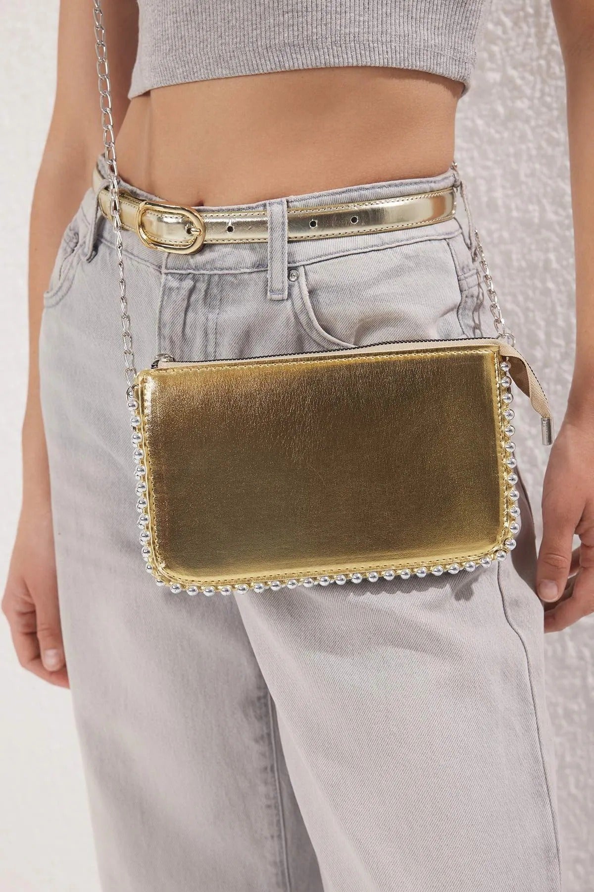 Studded Crossbody Small Wallet Bag