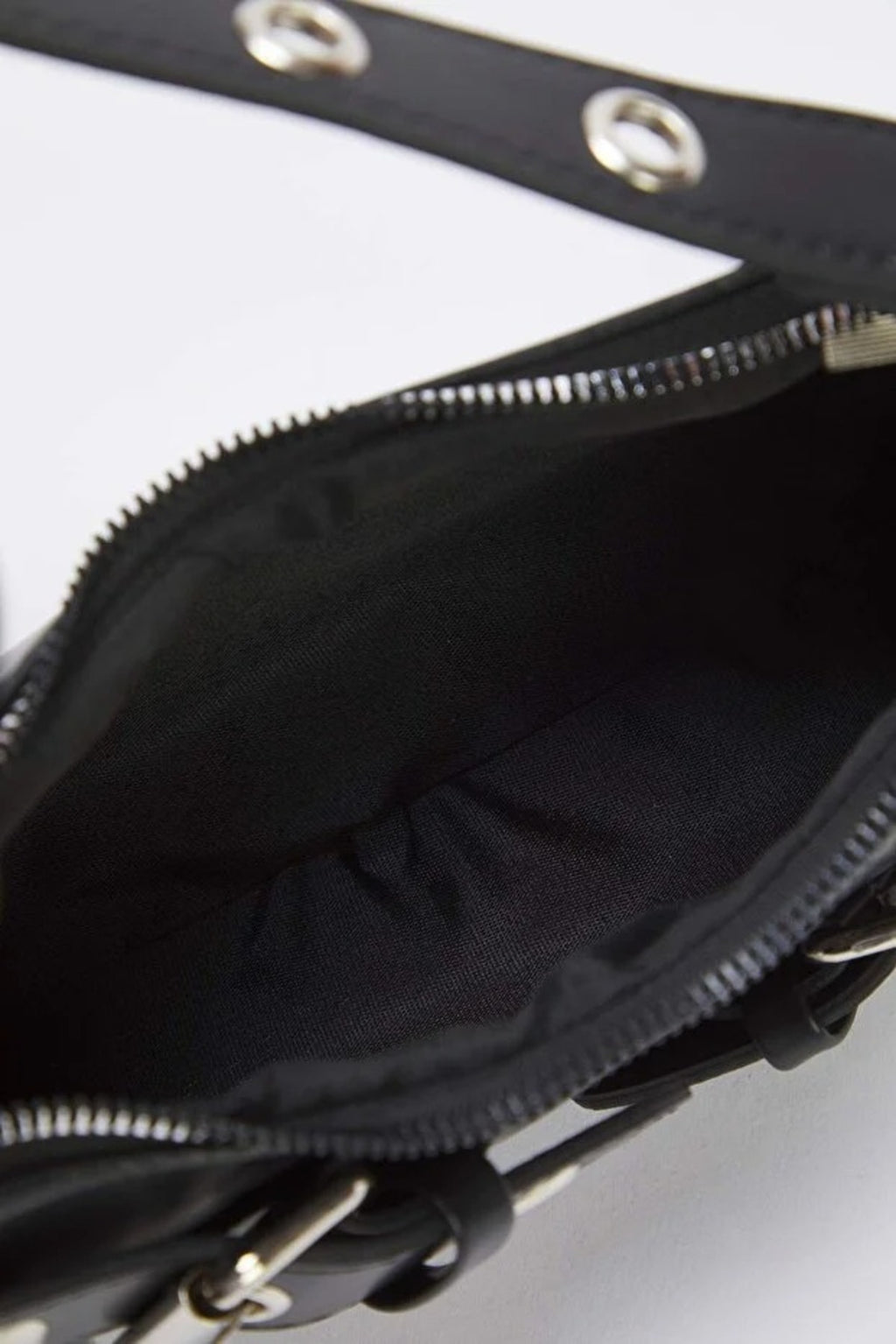 Baguette Shoulder Bag with Belt Buckle Detail