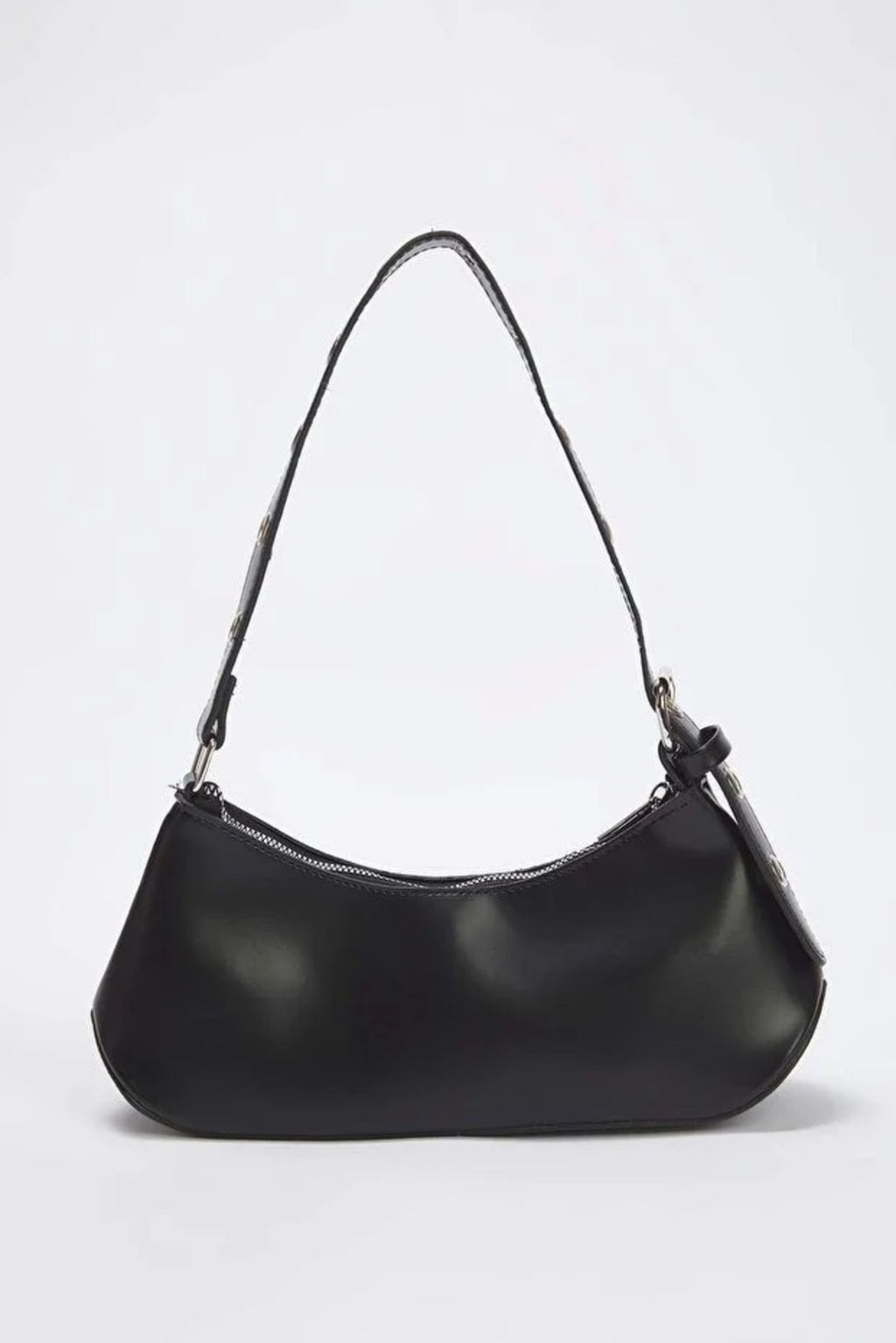 Baguette Shoulder Bag with Belt Buckle Detail