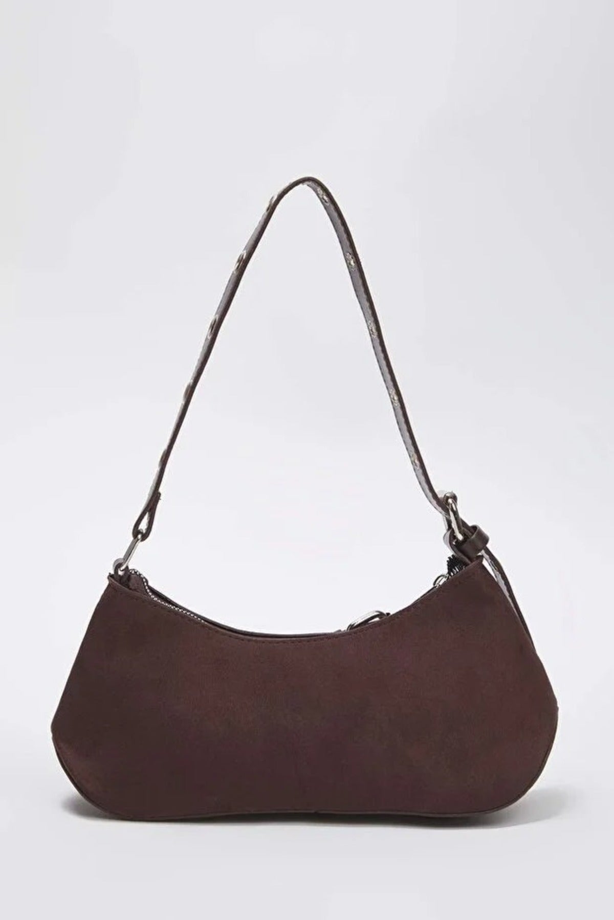 Baguette Shoulder Bag with Belt Buckle Detail