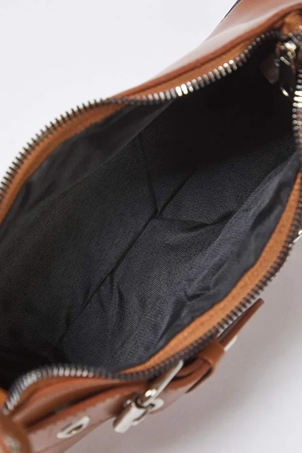 Baguette Shoulder Bag with Belt Buckle Detail