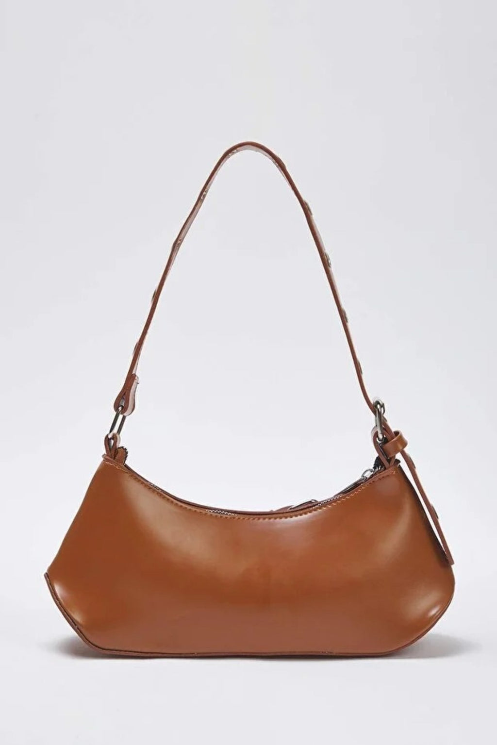 Baguette Shoulder Bag with Belt Buckle Detail