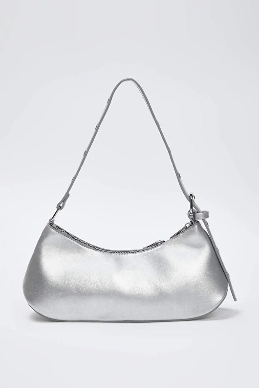 Baguette Shoulder Bag with Belt Buckle Detail