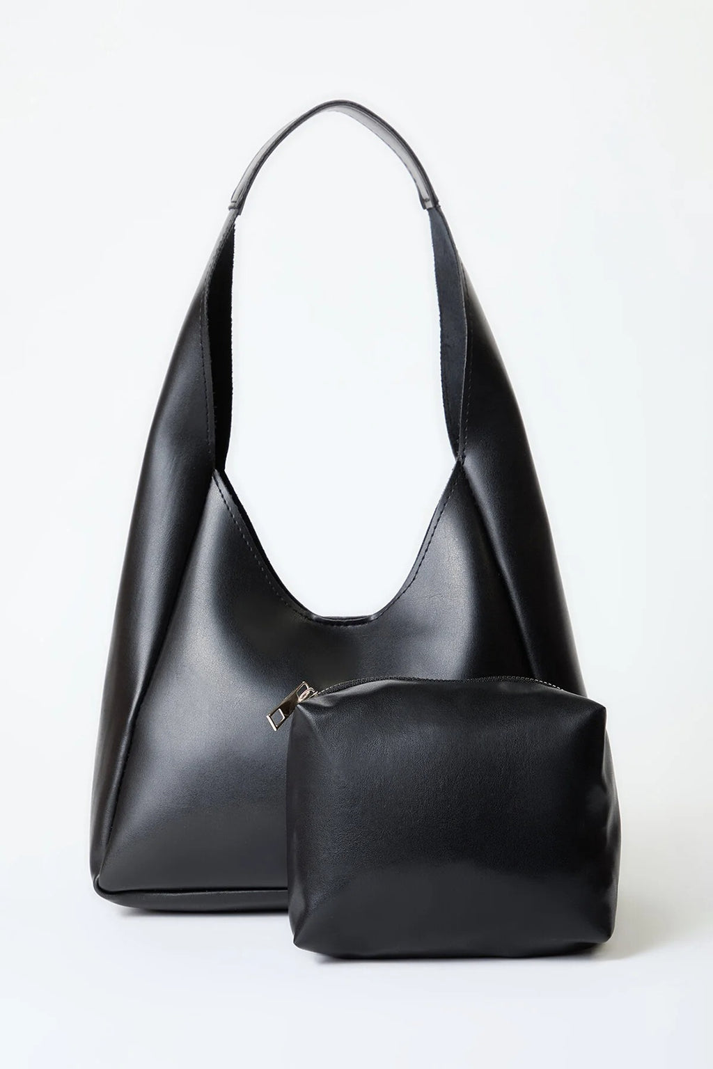 Oval Shoulder Bag with Matching Makeup Pouch