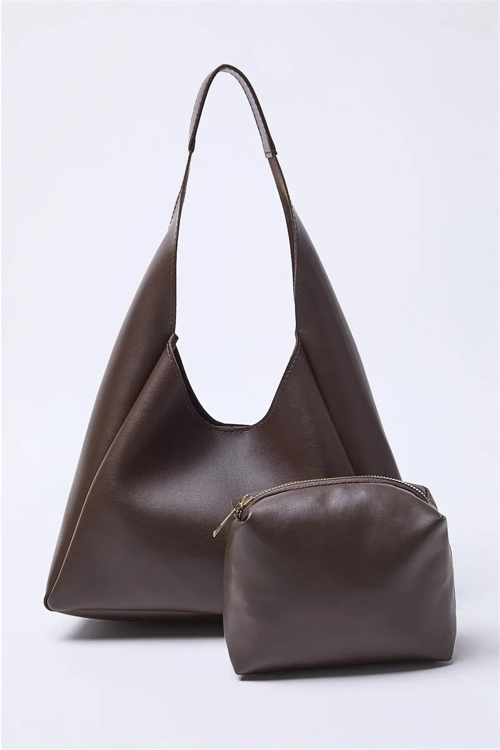 Oval Shoulder Bag with Matching Makeup Pouch