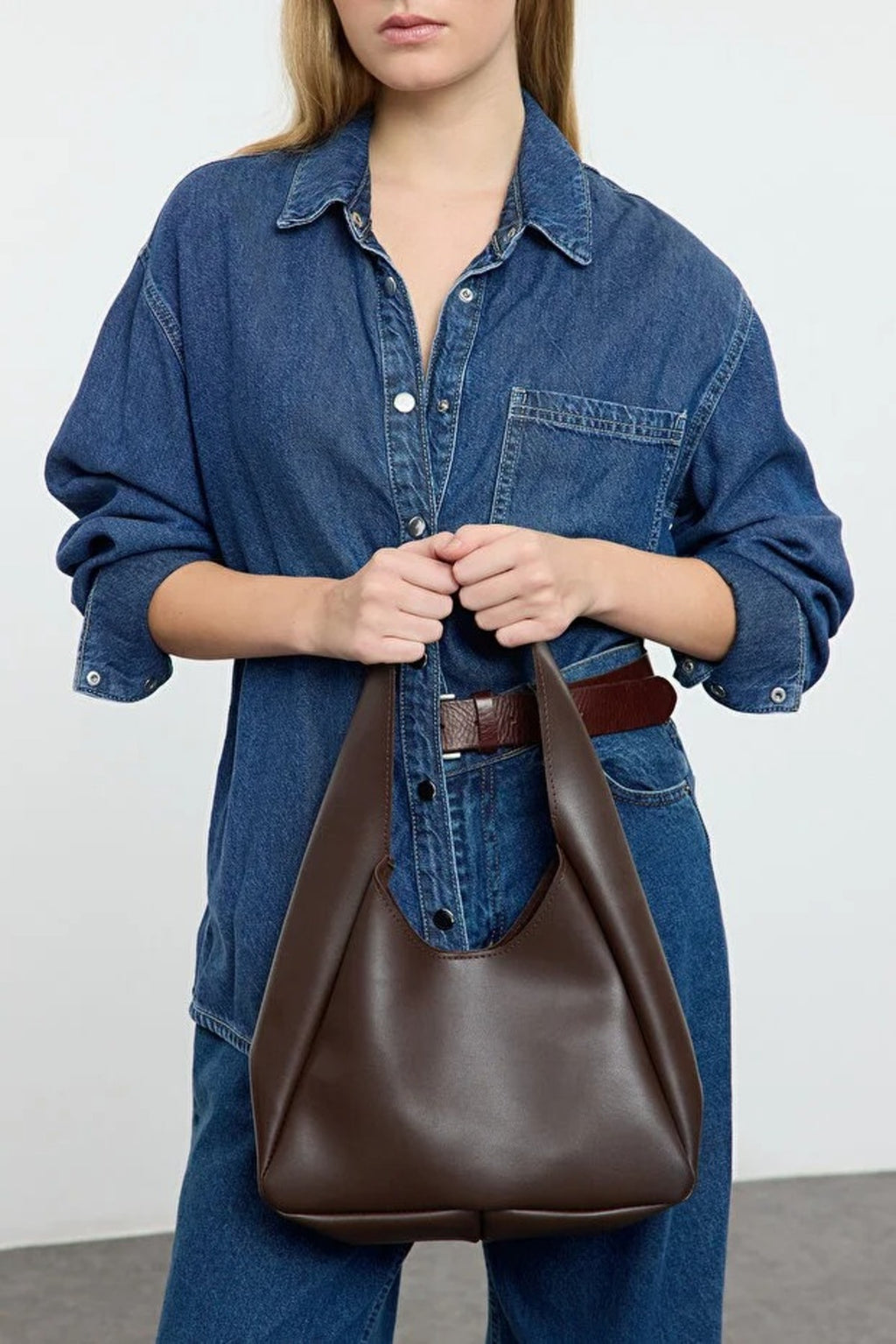 Oval Shoulder Bag with Matching Makeup Pouch