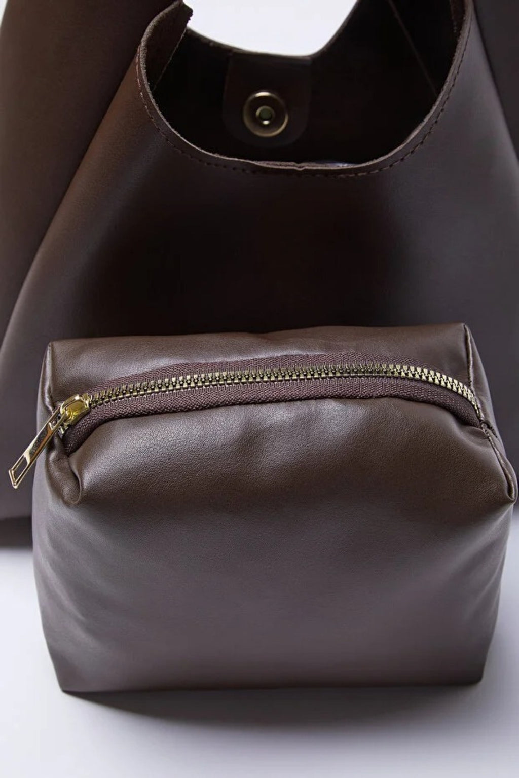 Oval Shoulder Bag with Matching Makeup Pouch