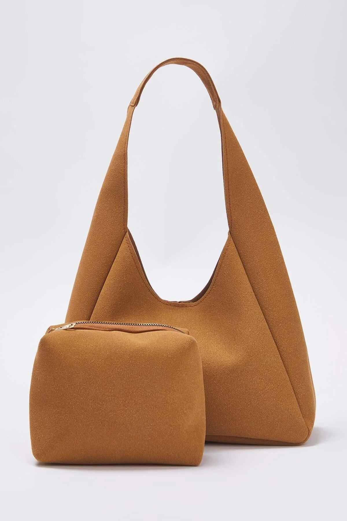 Oval Shoulder Bag with Matching Makeup Pouch