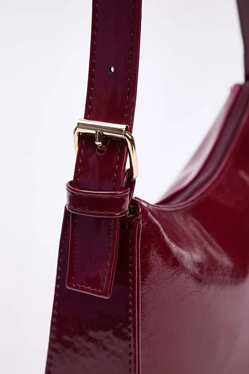 Women's Mini City Shoulder Bag with Belt Buckle Detail