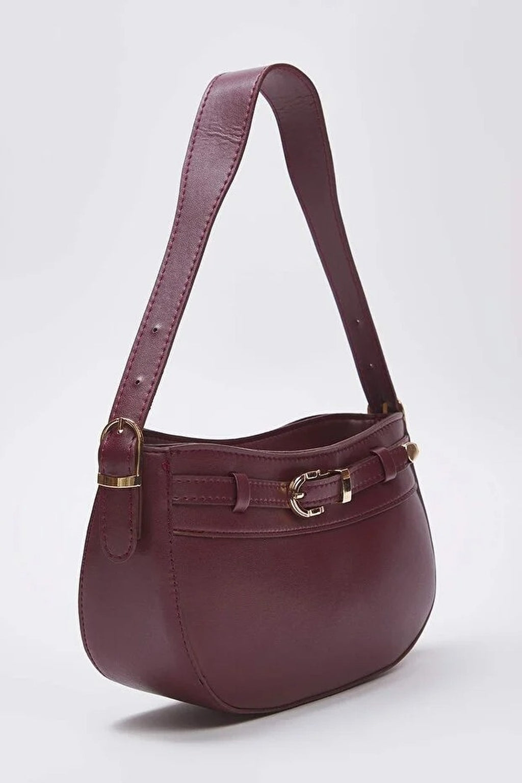Women's Mini City Shoulder Bag with Buckle Detail