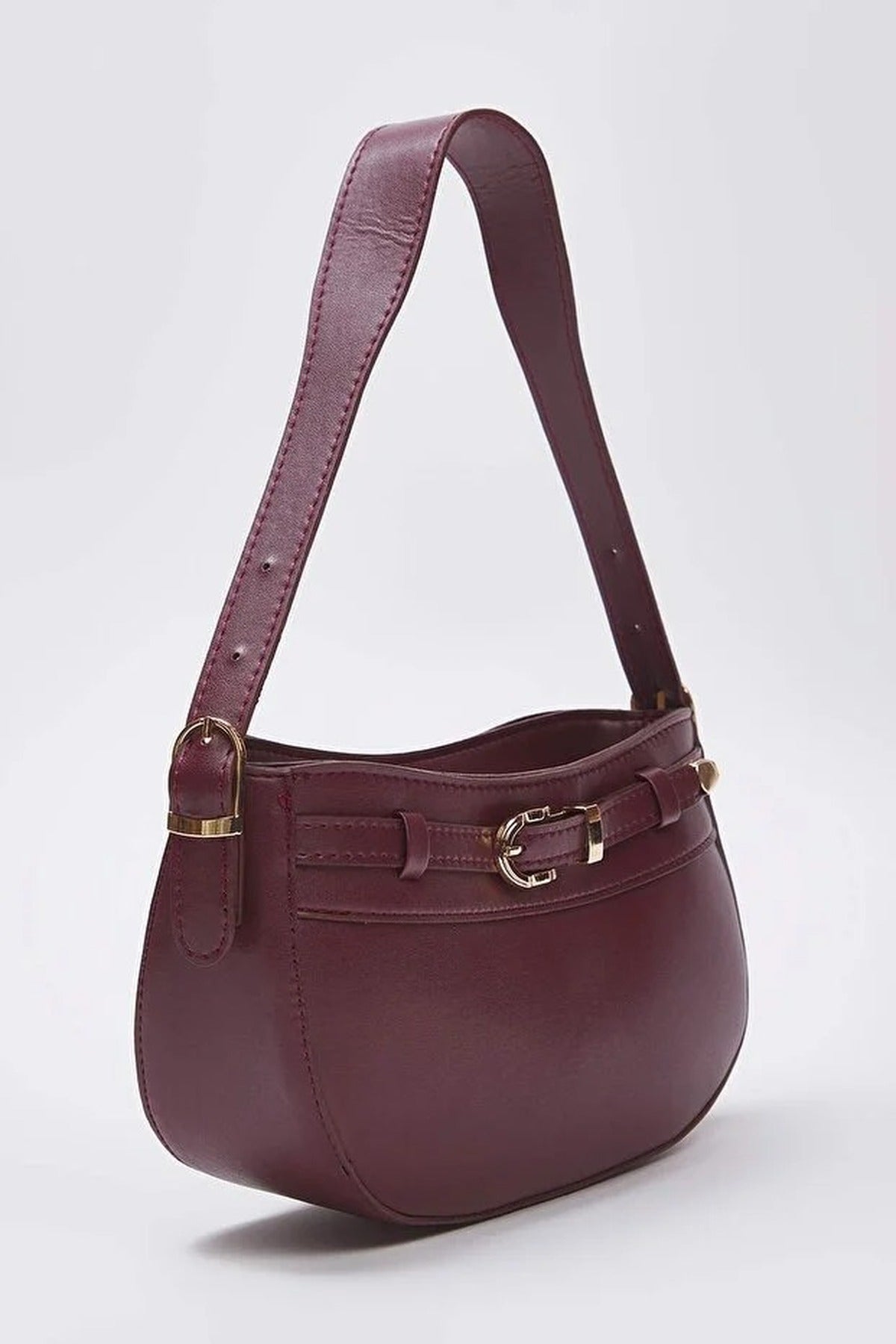 Women's Mini City Shoulder Bag with Buckle Detail