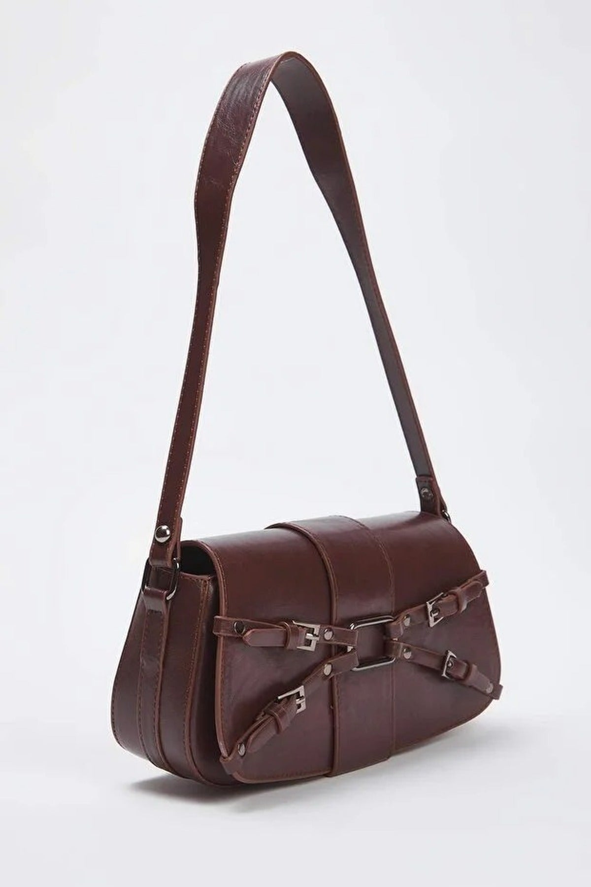 Women's Mini Shoulder Bag with Belt Details
