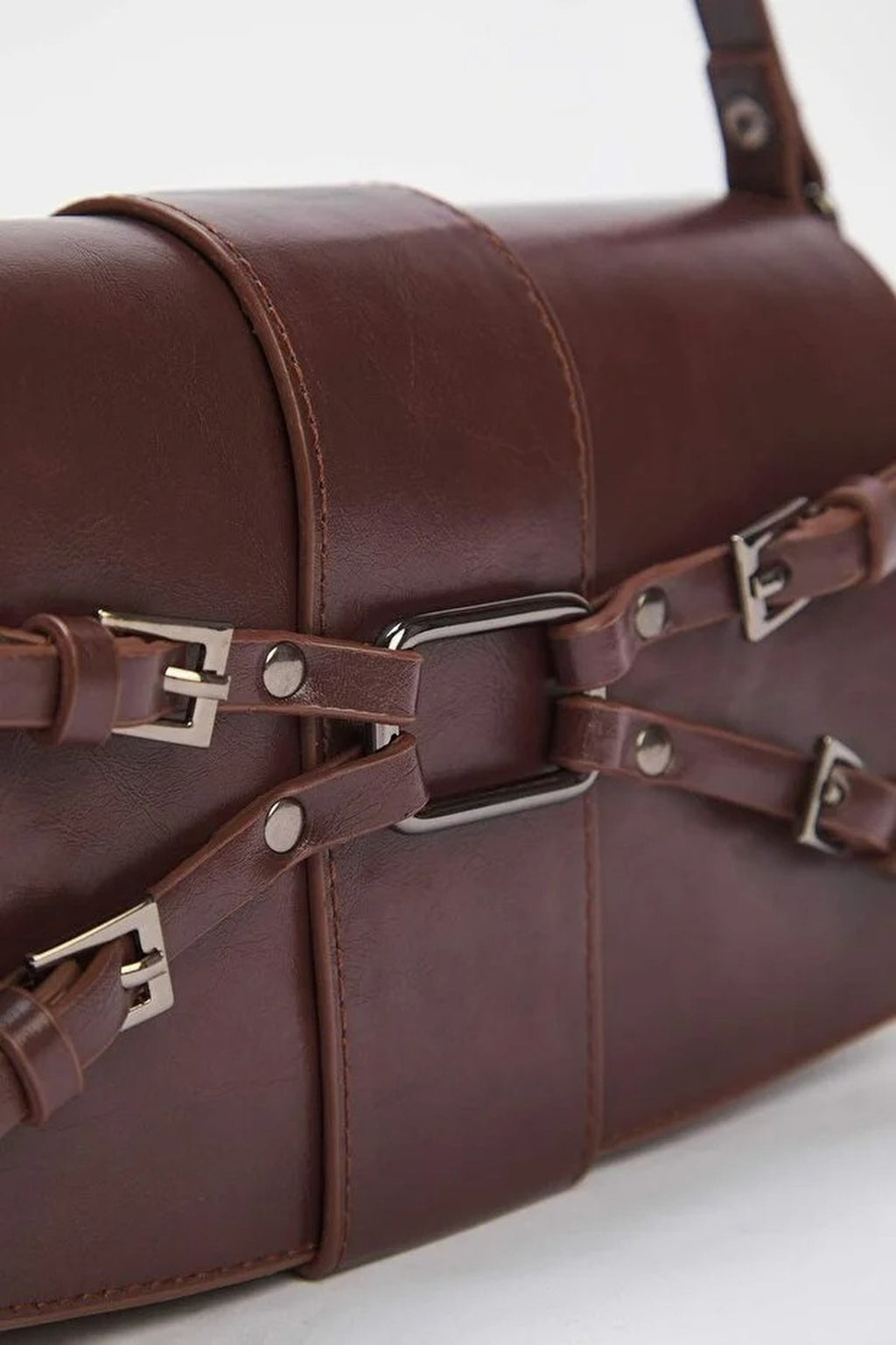 Women's Mini Shoulder Bag with Belt Details