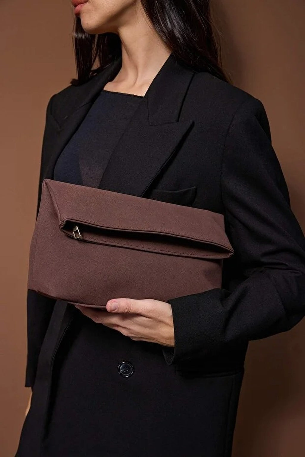Suede Women's Clutch Bag