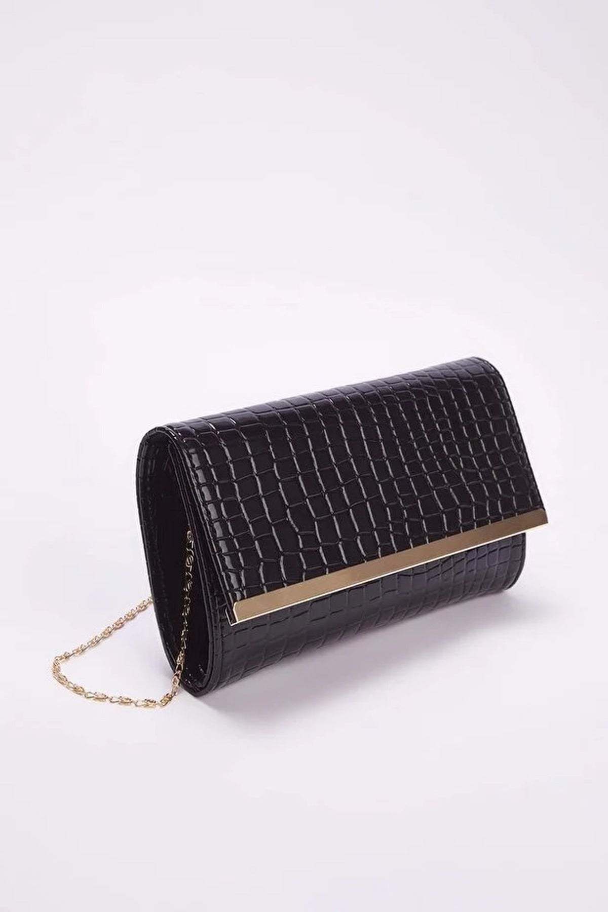 Crocodile Patterned Women's Stylish Mini Clutch Handbag