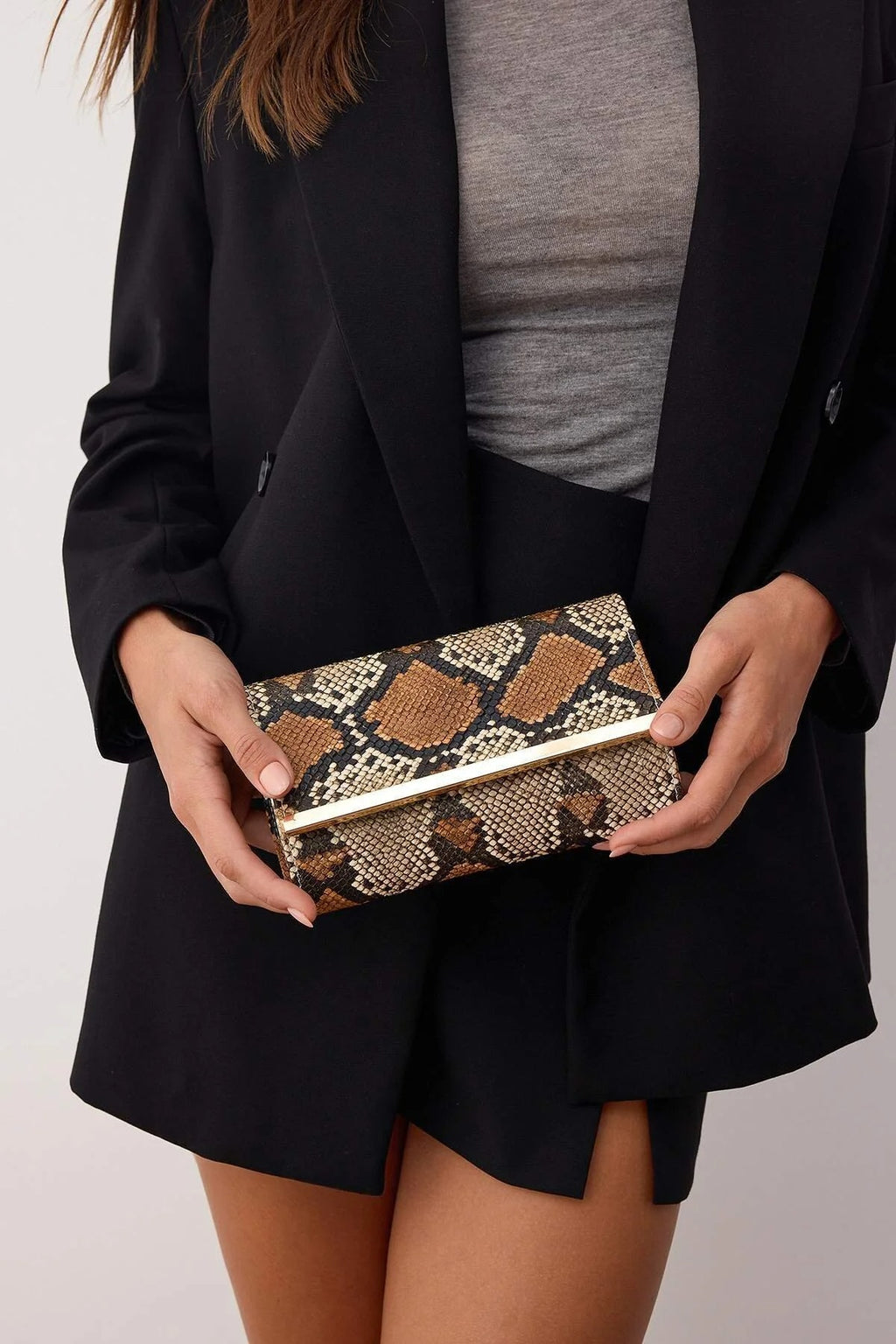Leopard Patterned Women's Stylish Mini Clutch Handbag