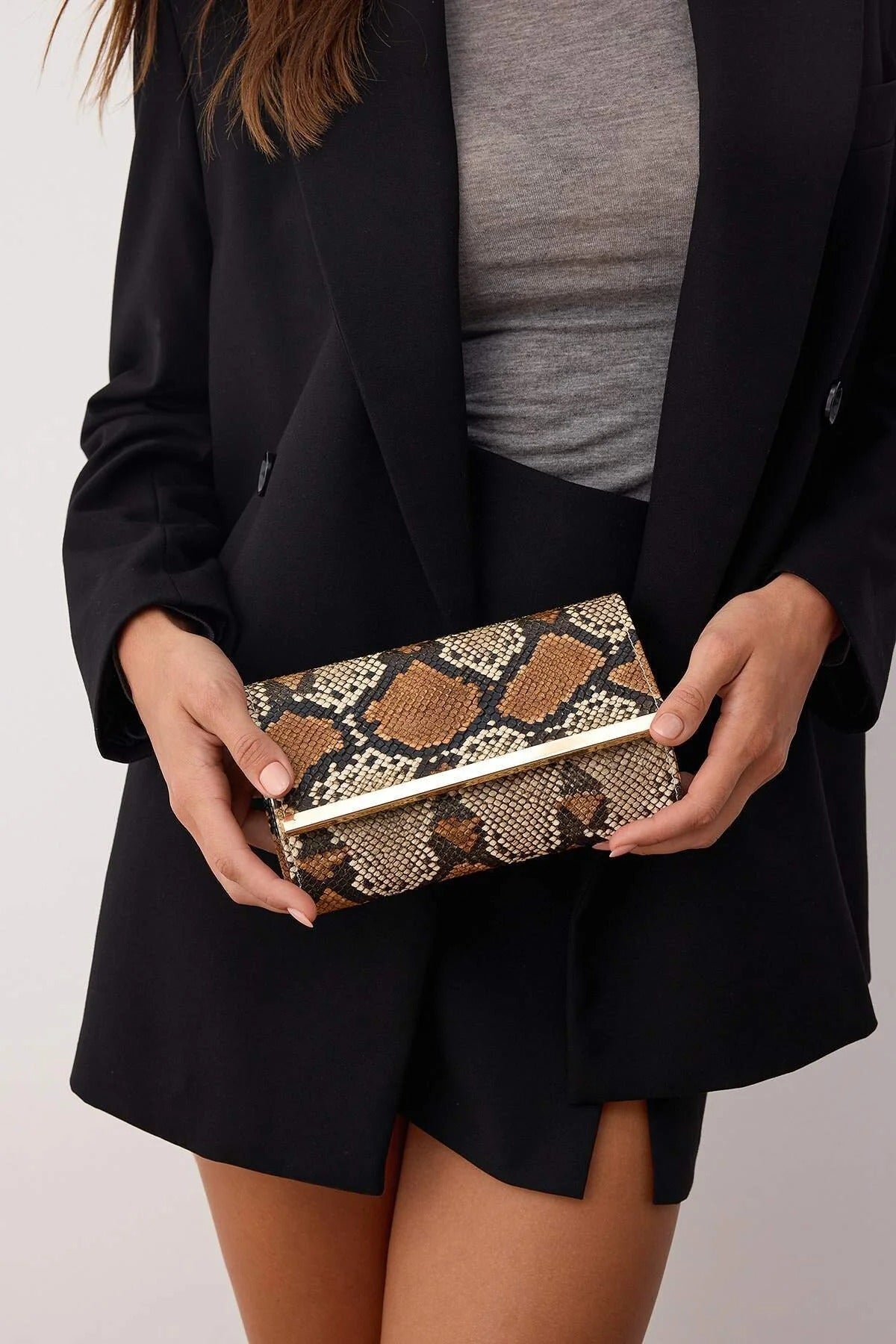 Leopard Patterned Women's Stylish Mini Clutch Handbag