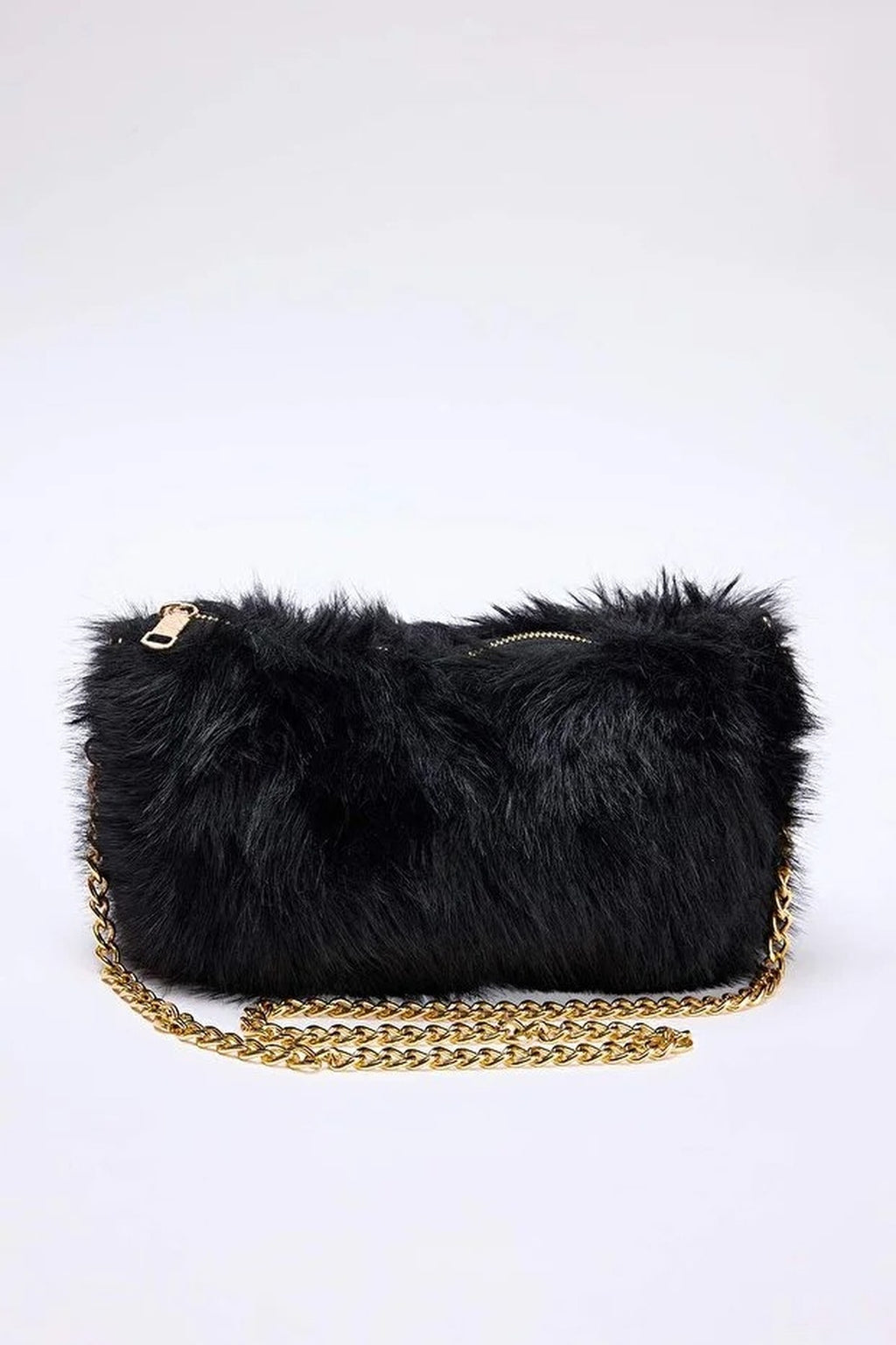 Chain Strap Faux Fur Women's Shoulder Bag