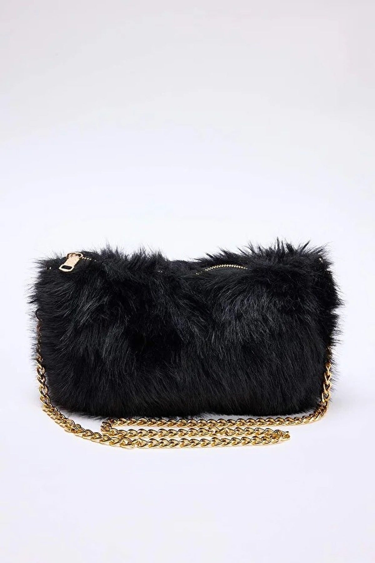 Chain Strap Faux Fur Women's Shoulder Bag