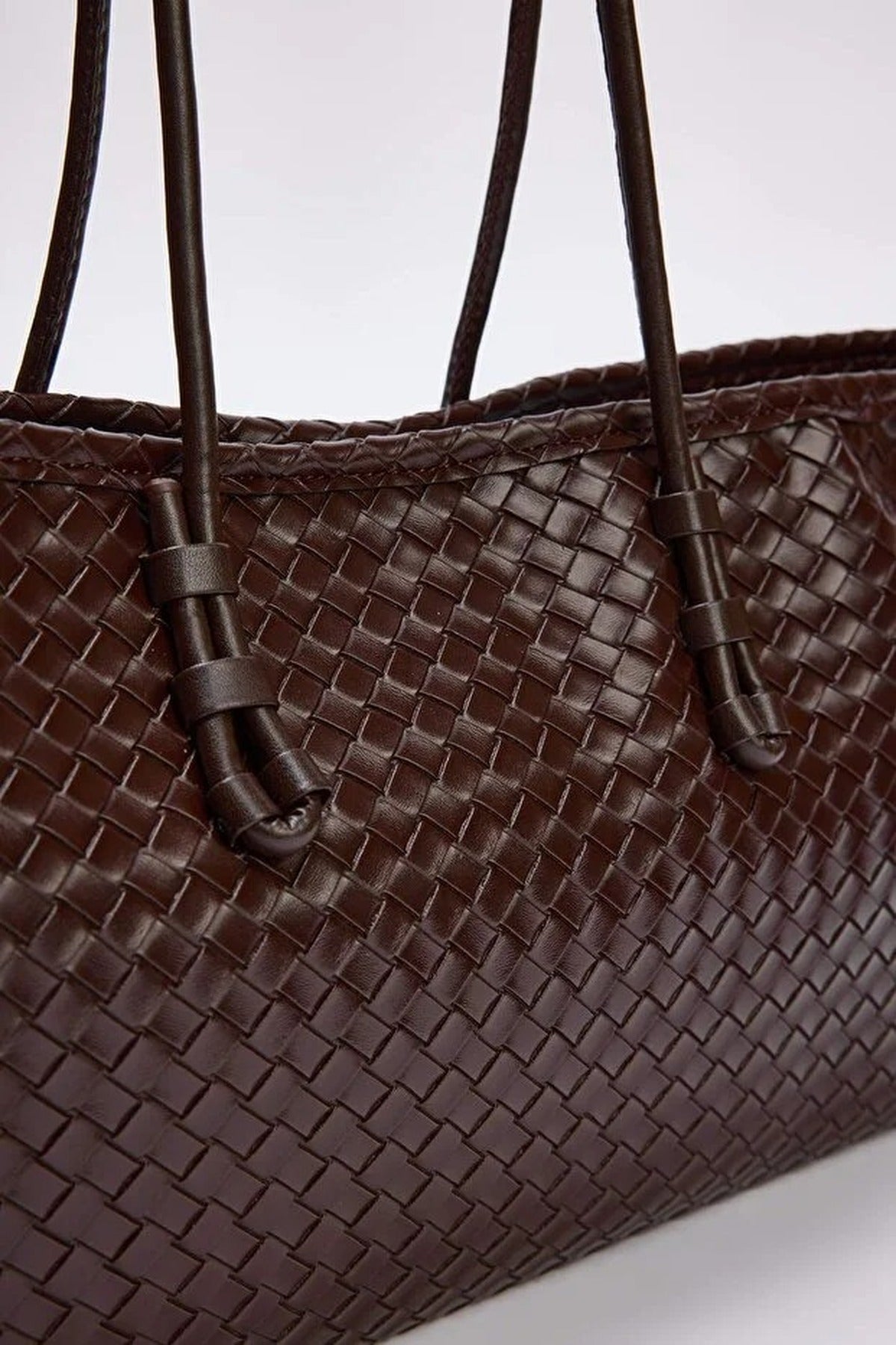 Women's Midi Shoulder Bag with Knitted Details