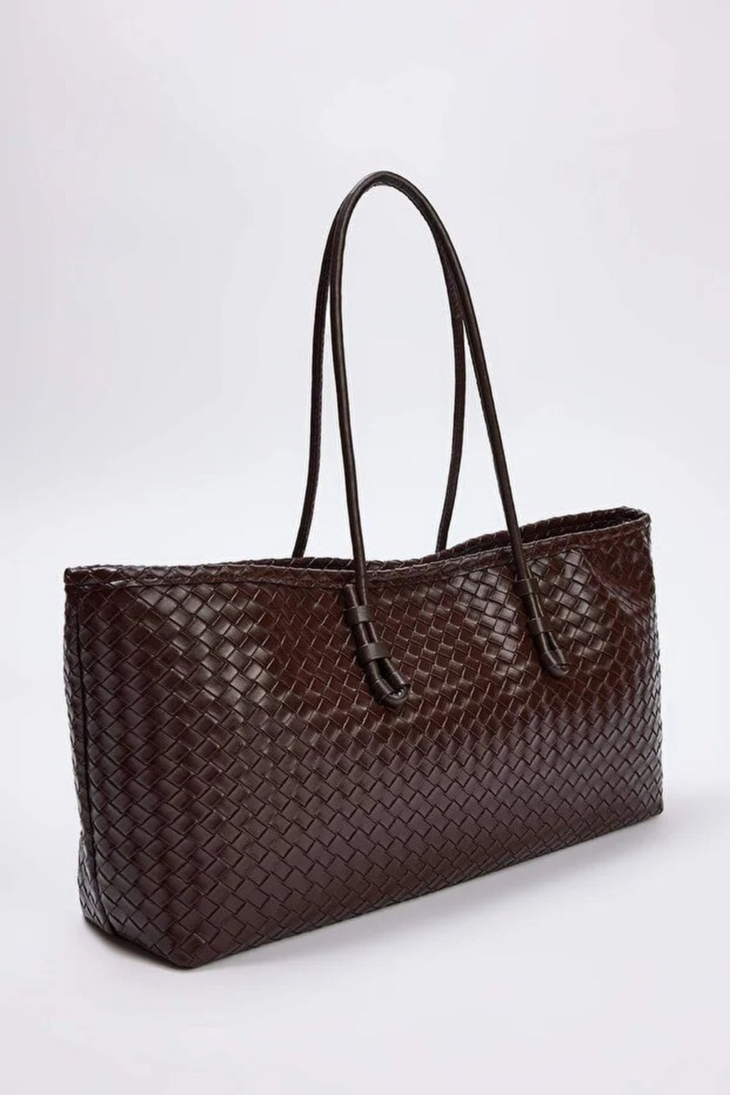 Women's Midi Shoulder Bag with Knitted Details