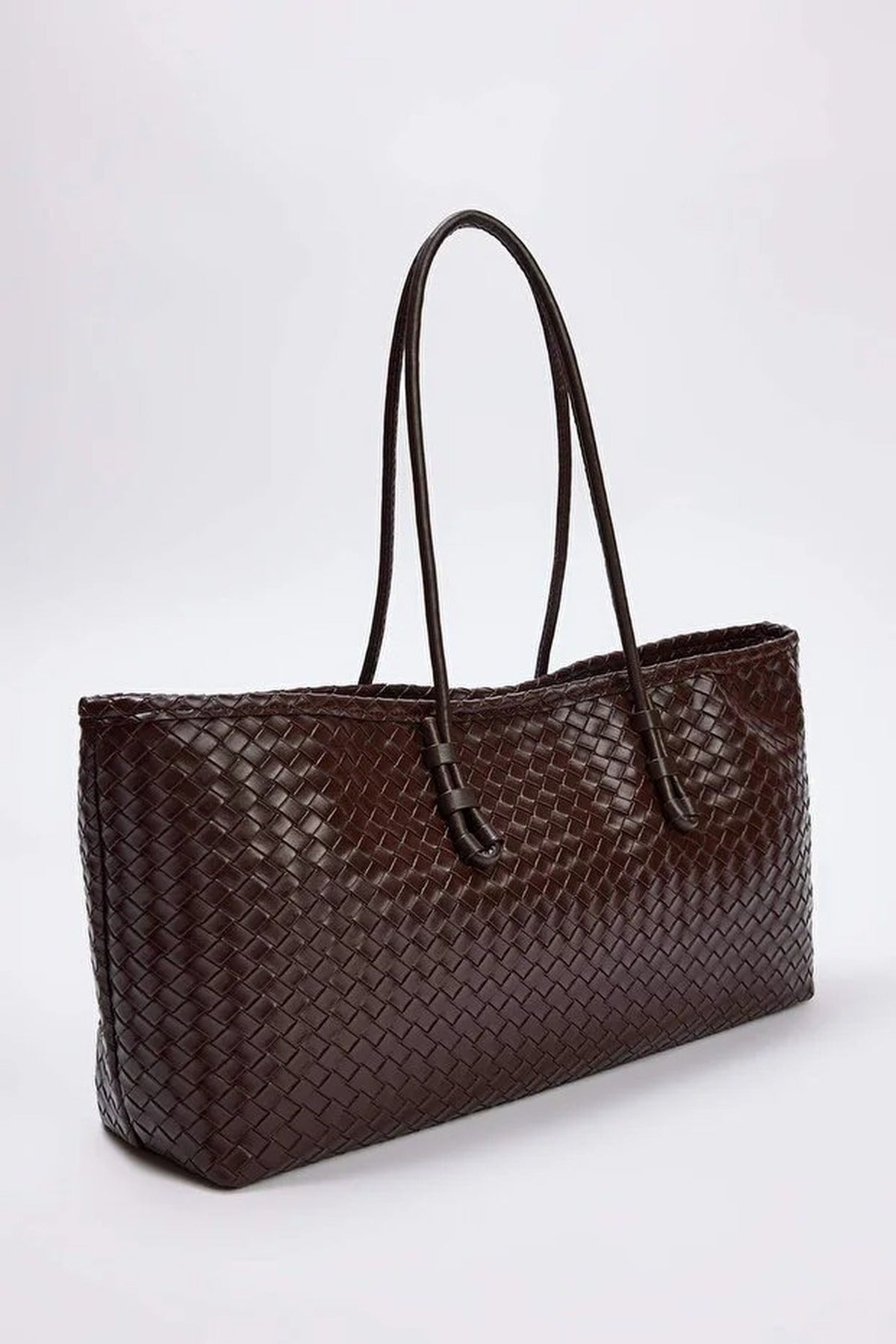 Women's Midi Shoulder Bag with Knitted Details