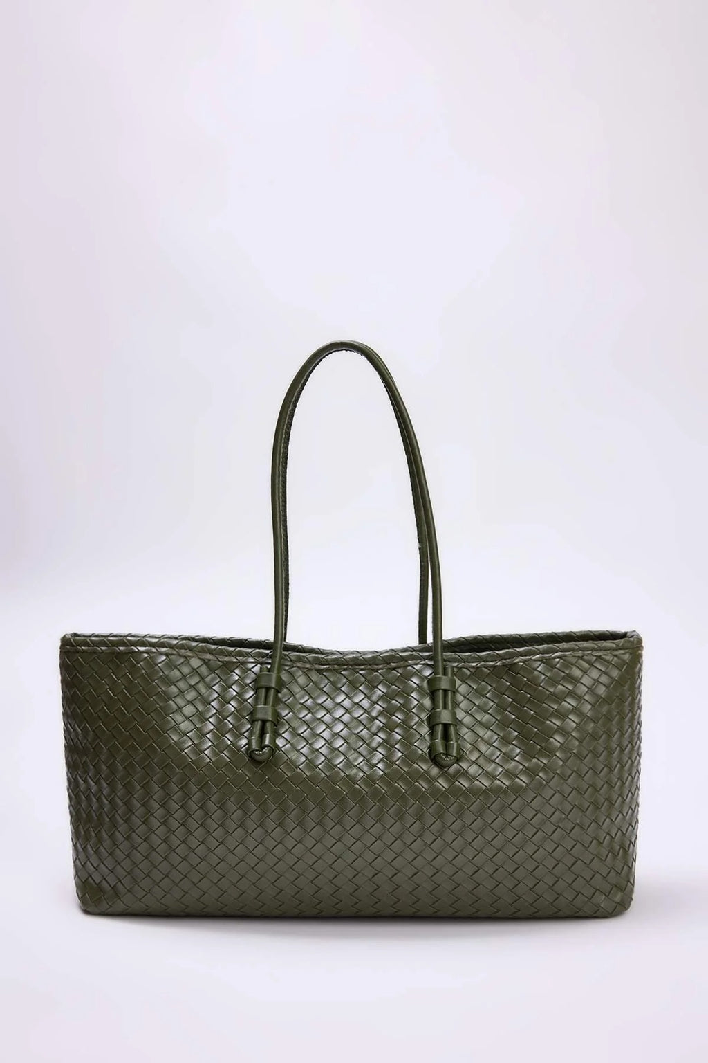 Women's Midi Shoulder Bag with Knitted Details