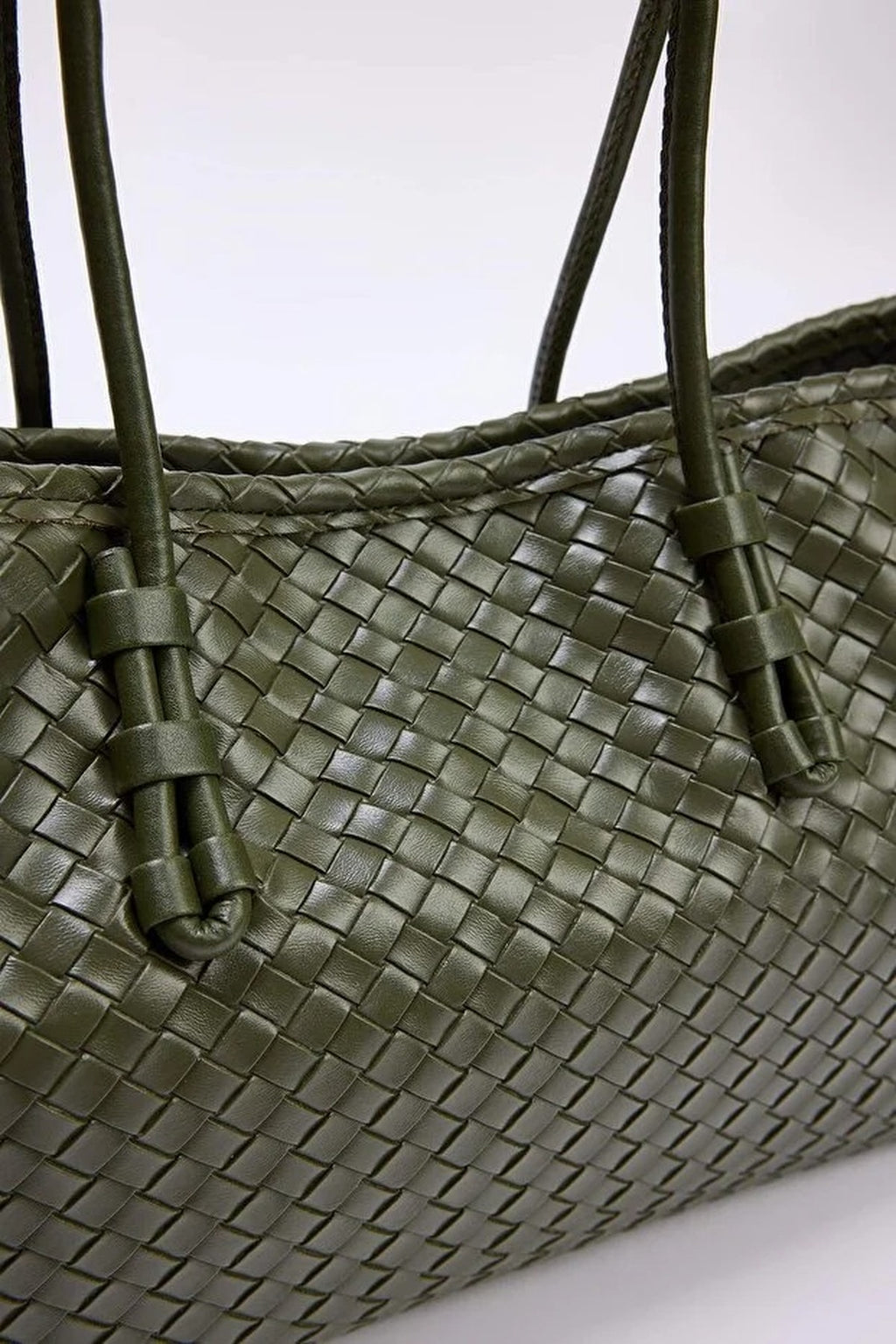 Women's Midi Shoulder Bag with Knitted Details