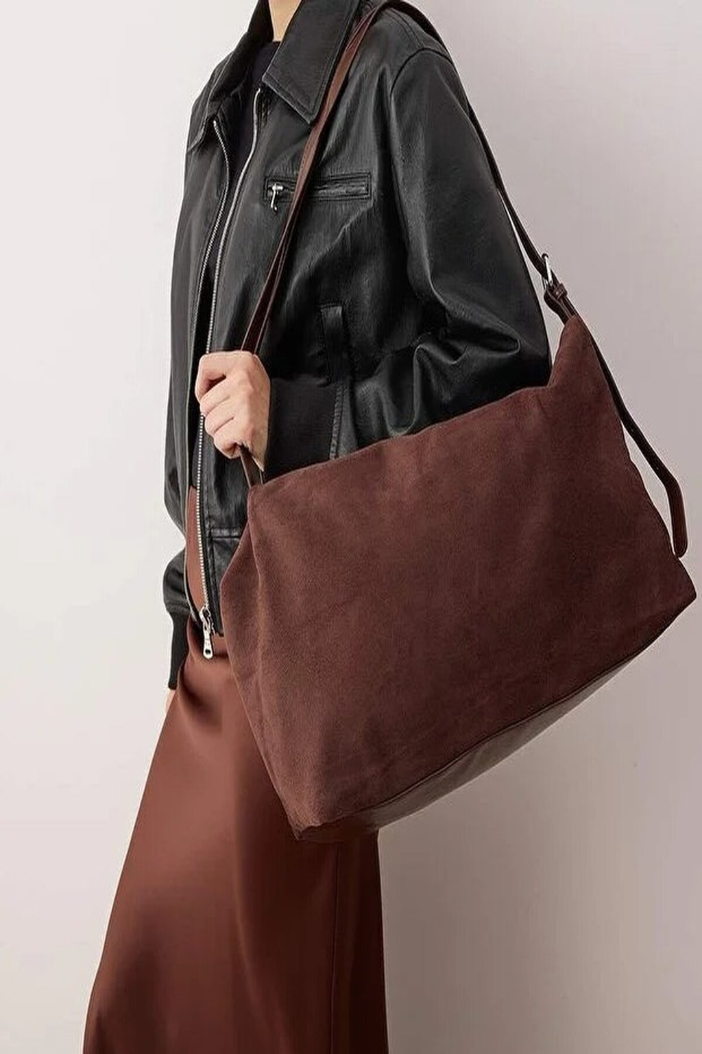 Suede Women's Travel and Maxi XL Shoulder Bag