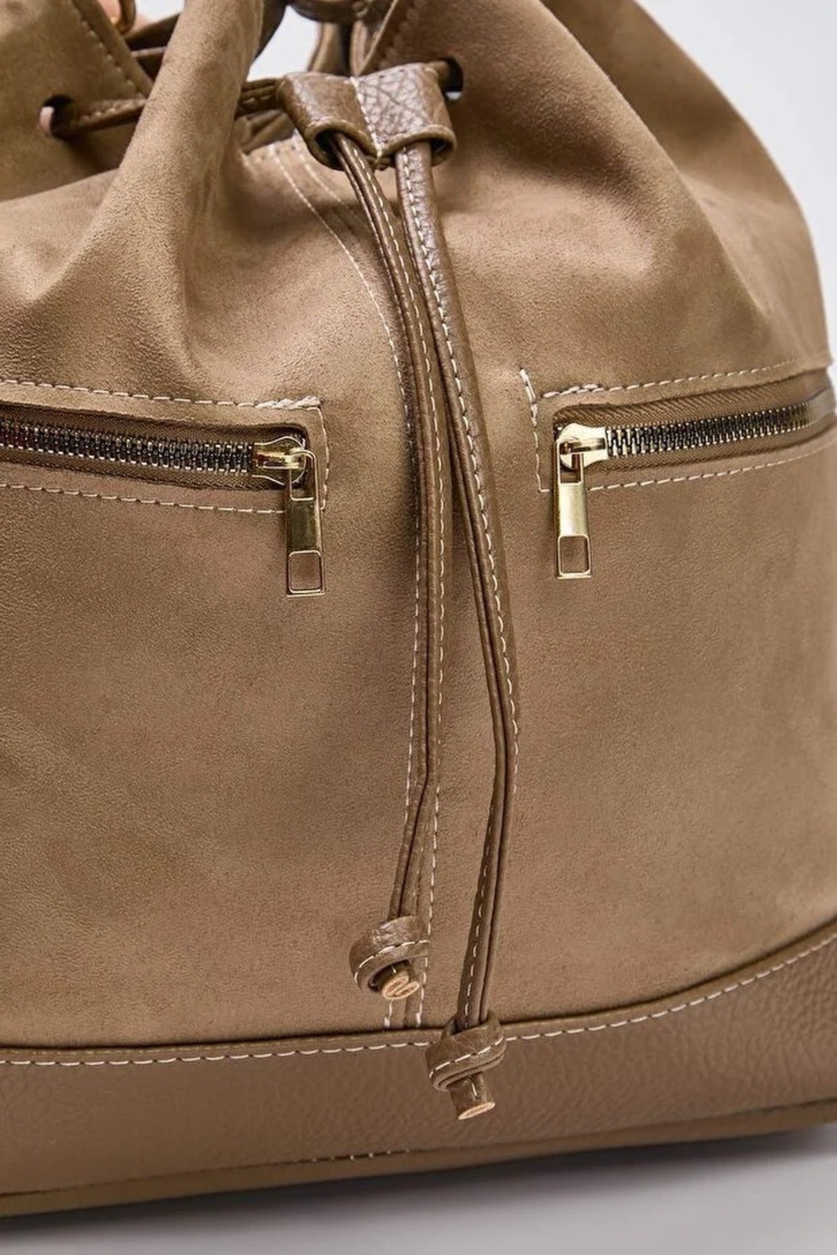 Suede Drawstring Women's Shoulder Bag