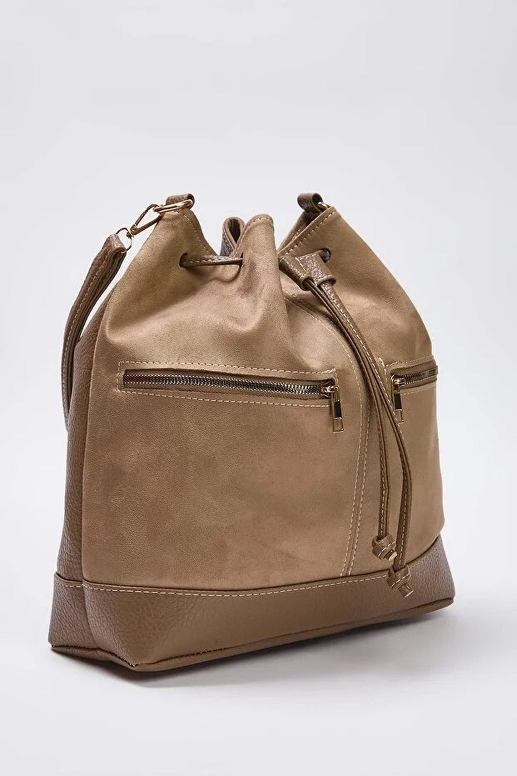 Suede Drawstring Women's Shoulder Bag