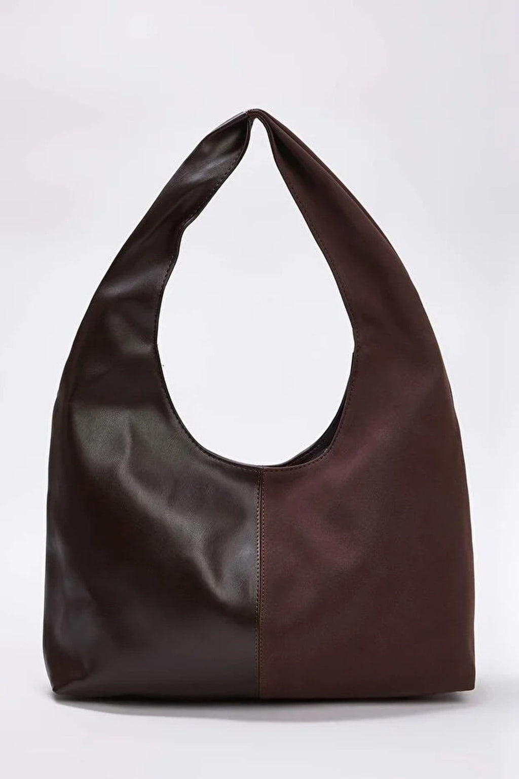 Contrasting Oval Women's Midi Shoulder Bag