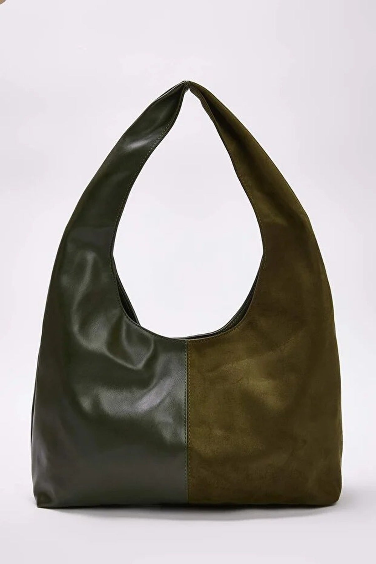Contrasting Oval Women's Midi Shoulder Bag