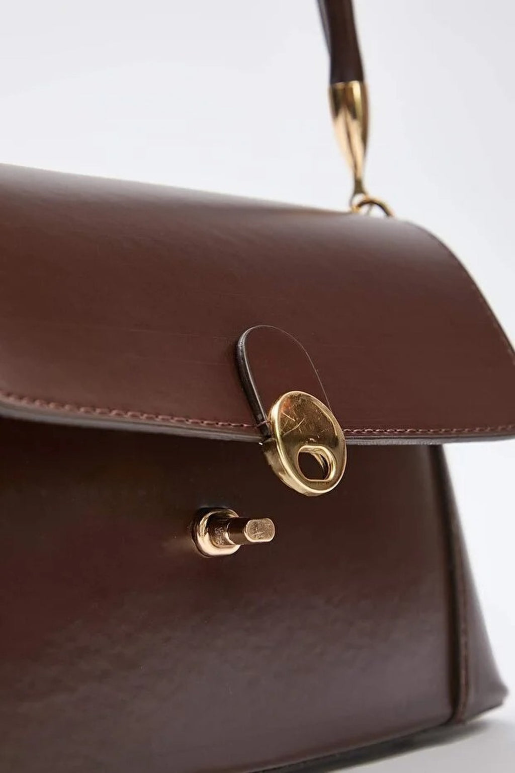 Women's Mini Shoulder Bag with Metal Buckle Detail